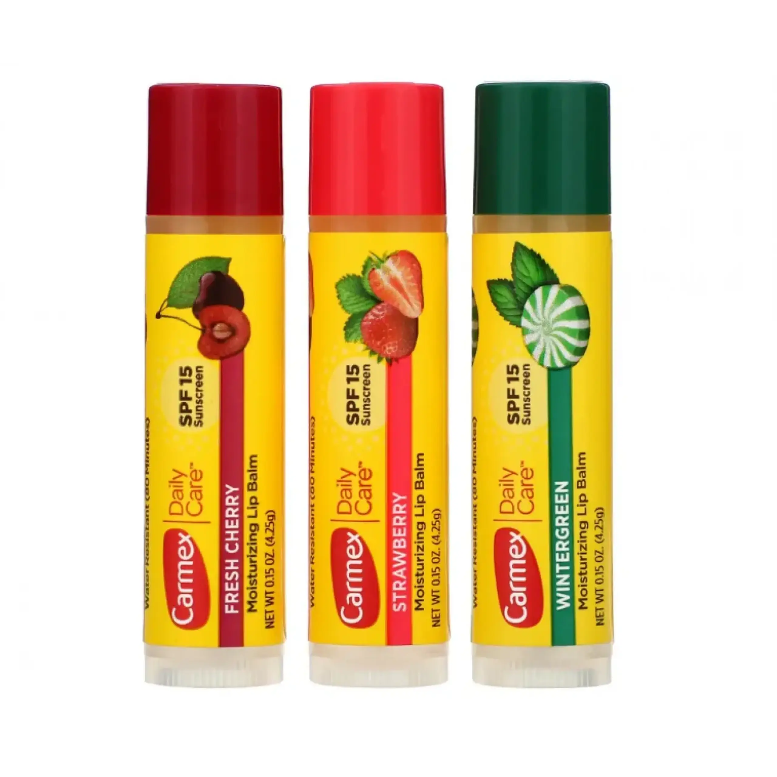 Set de balsamuri de buze pentru îngrijirea zilnică Carmex, Daily Care, Moisturizing Lip Balm, Variety, 3 Pack