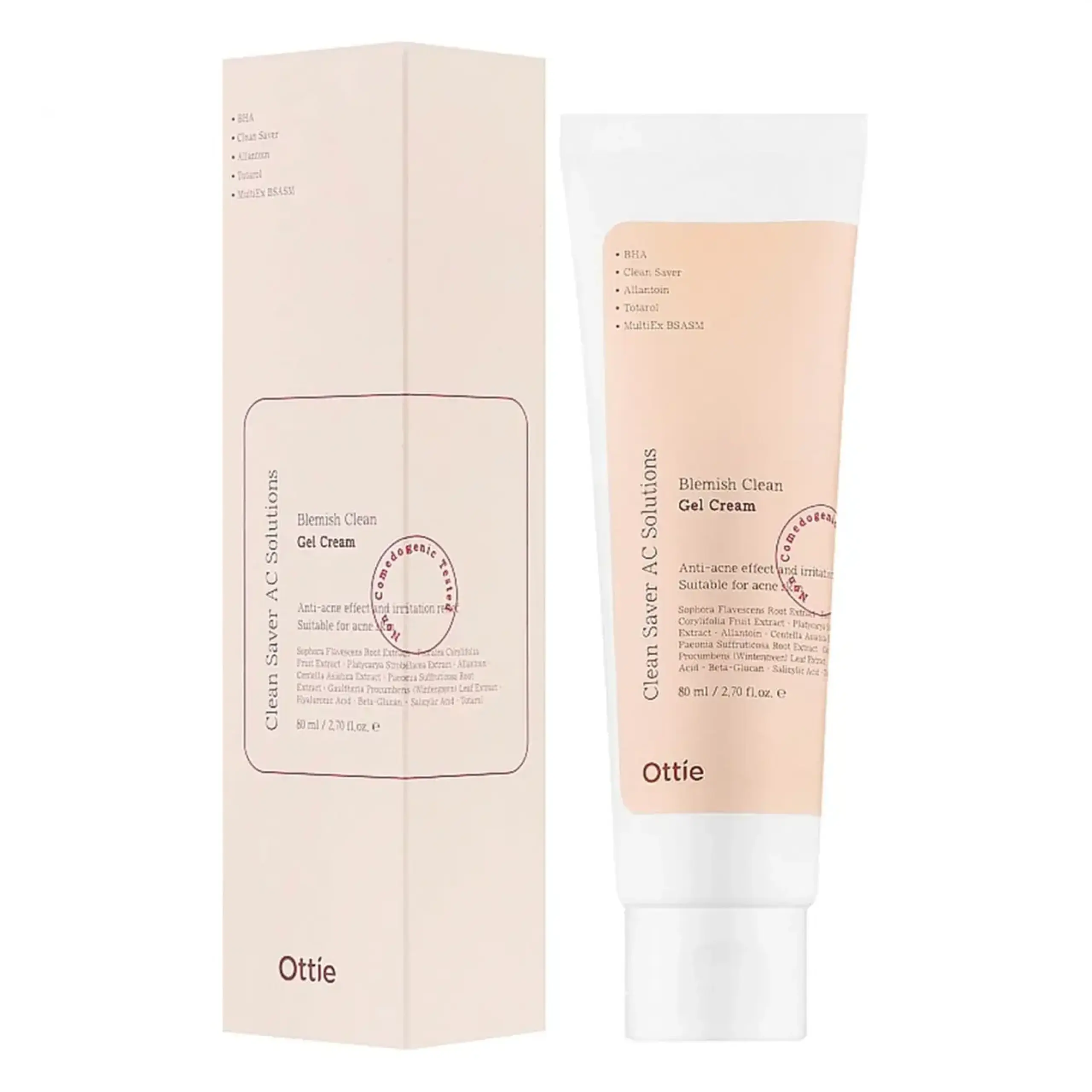Crema-gel pentru tenul problematic Ottie, Blemish Clean Gel Cream, 80 ml