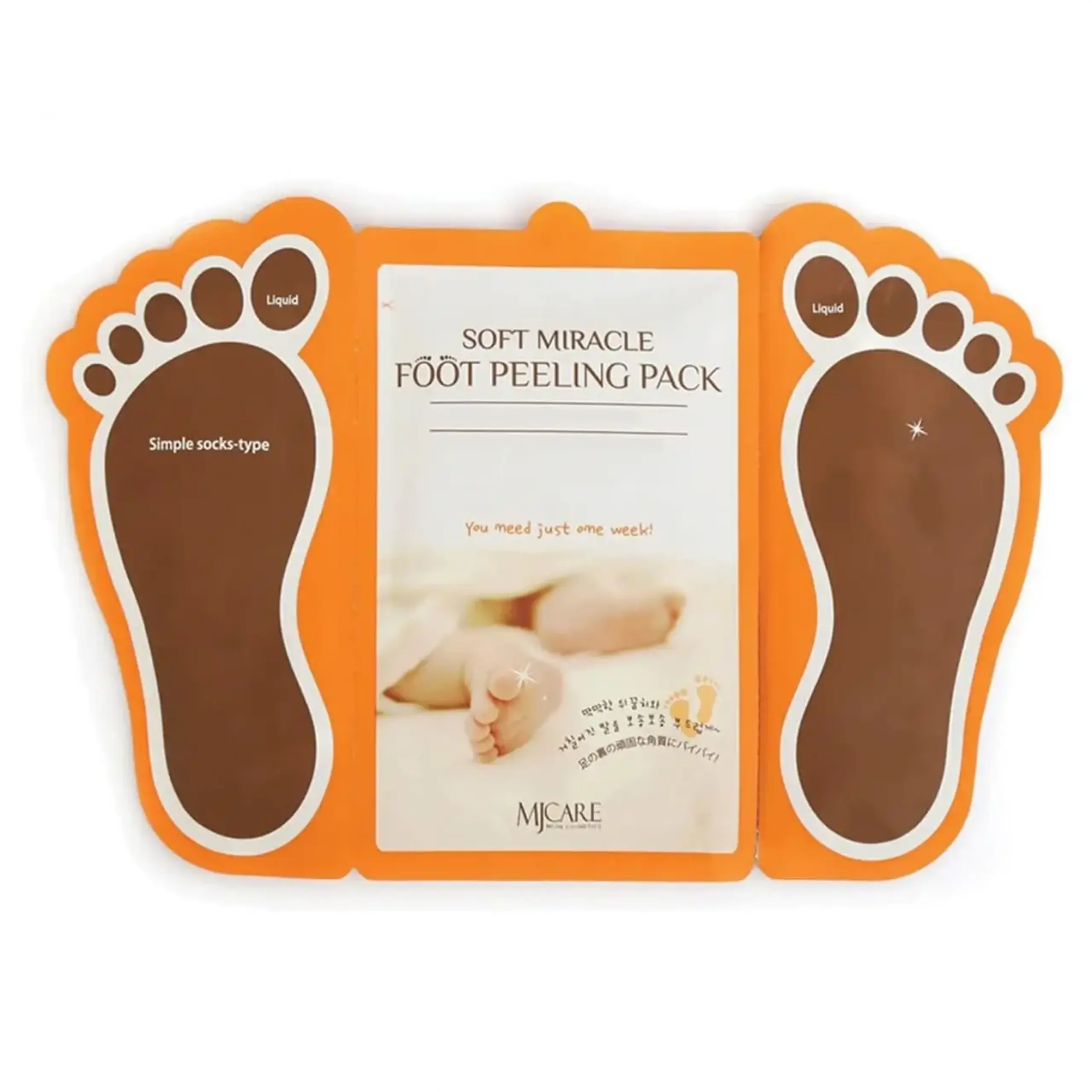 Peeling-sosete exfoliante pentru picioare Mjcare, Soft Miracle Foot Peeling Pack