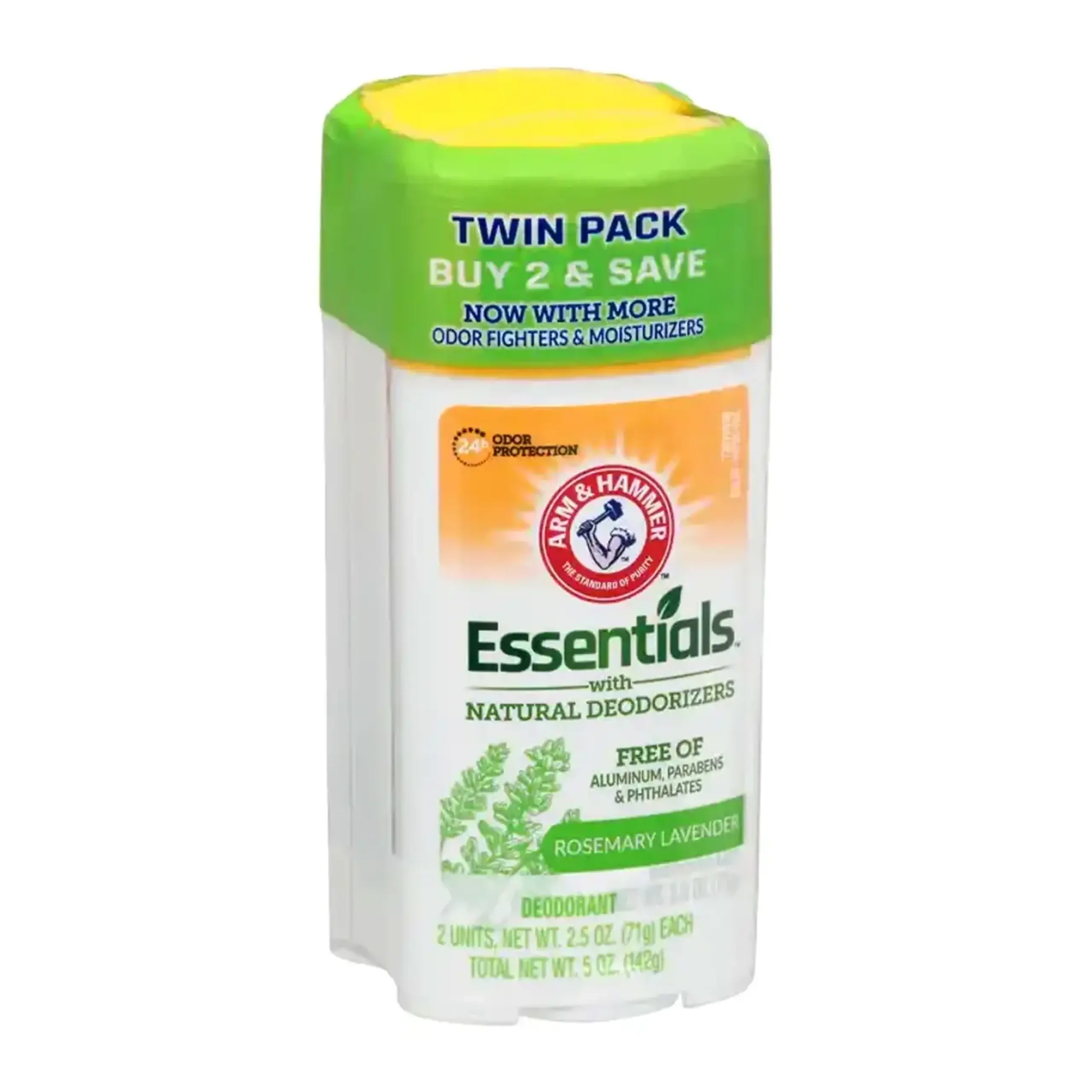 Arm & Hammer, Essentials Deodorant Natural, Fresh Rosemary Lavender Oval Twin Pack