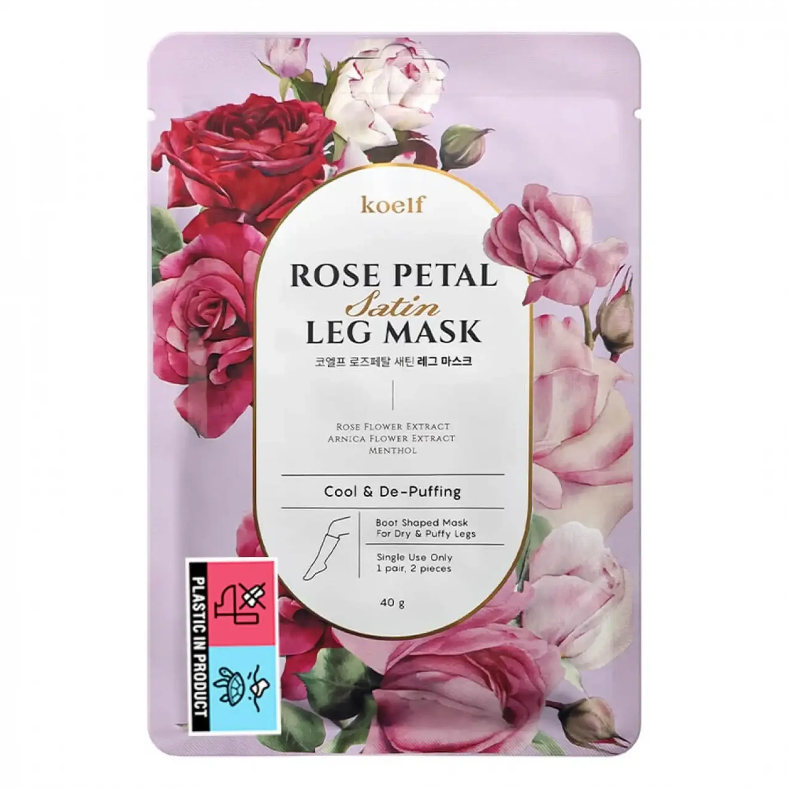 Koelf, Rose Petal Satin Leg Mask, 40g