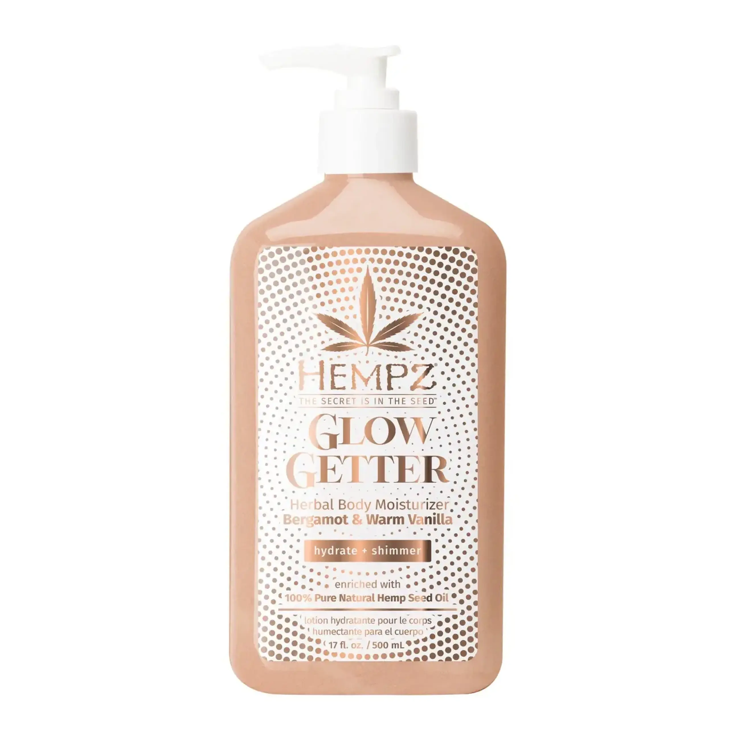 Loțiune de corp Hempz, Glow Getter Herbal Body Moisturizer, 500 ml