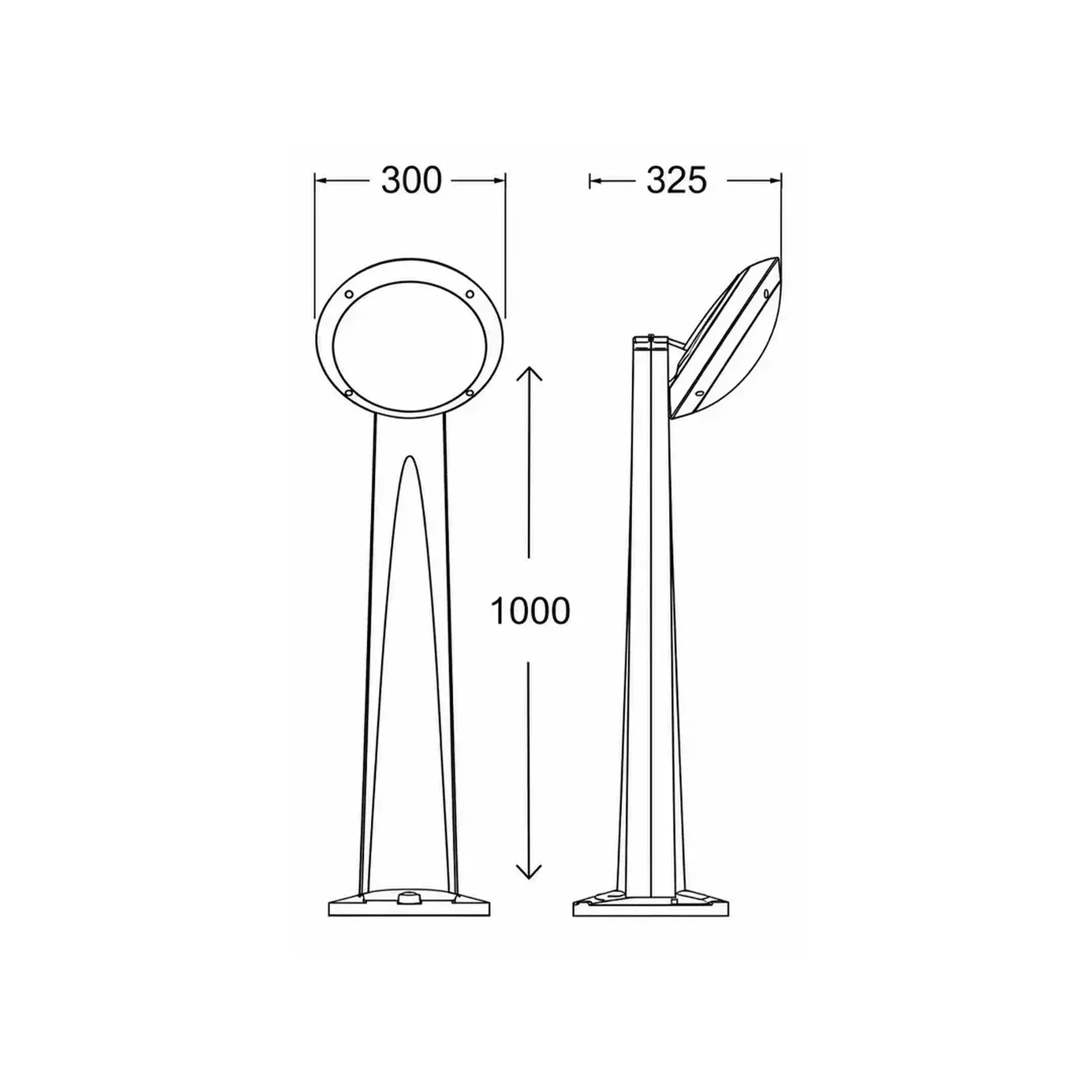 Corp de iluminat GABRI REMI/LUCIA E27 220 - 240 V IP55 Fumagalli - Dimensiuni (L x W x H x Ø) 325 x 300 x 1000 mm