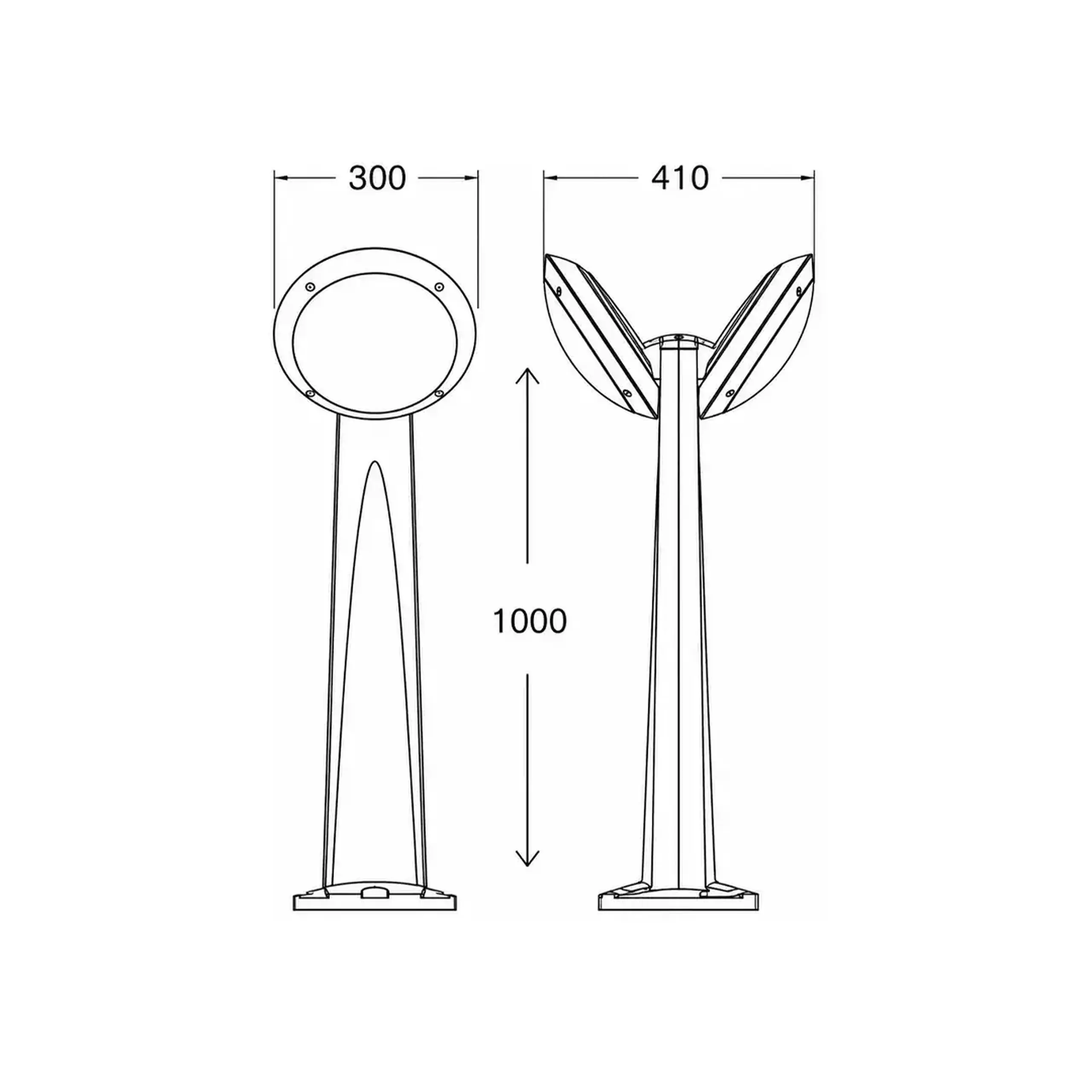 Corp de iluminat GABRI REMI/LUCIA E27 220 - 240 V IP55 Fumagalli - Dimensiuni (L x W x H x Ø) 410 x 300 x 1000 mm