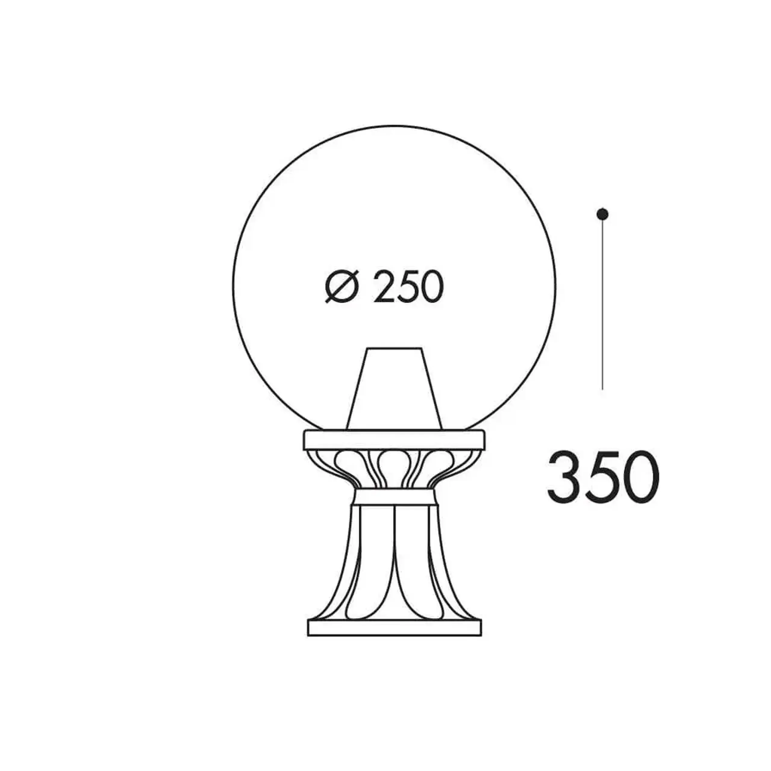 Corp de iluminat MIKROLOT/GLOBE 250 60 W E27 220 - 240 V IP55 Fumagalli - Culoare Fumuriu