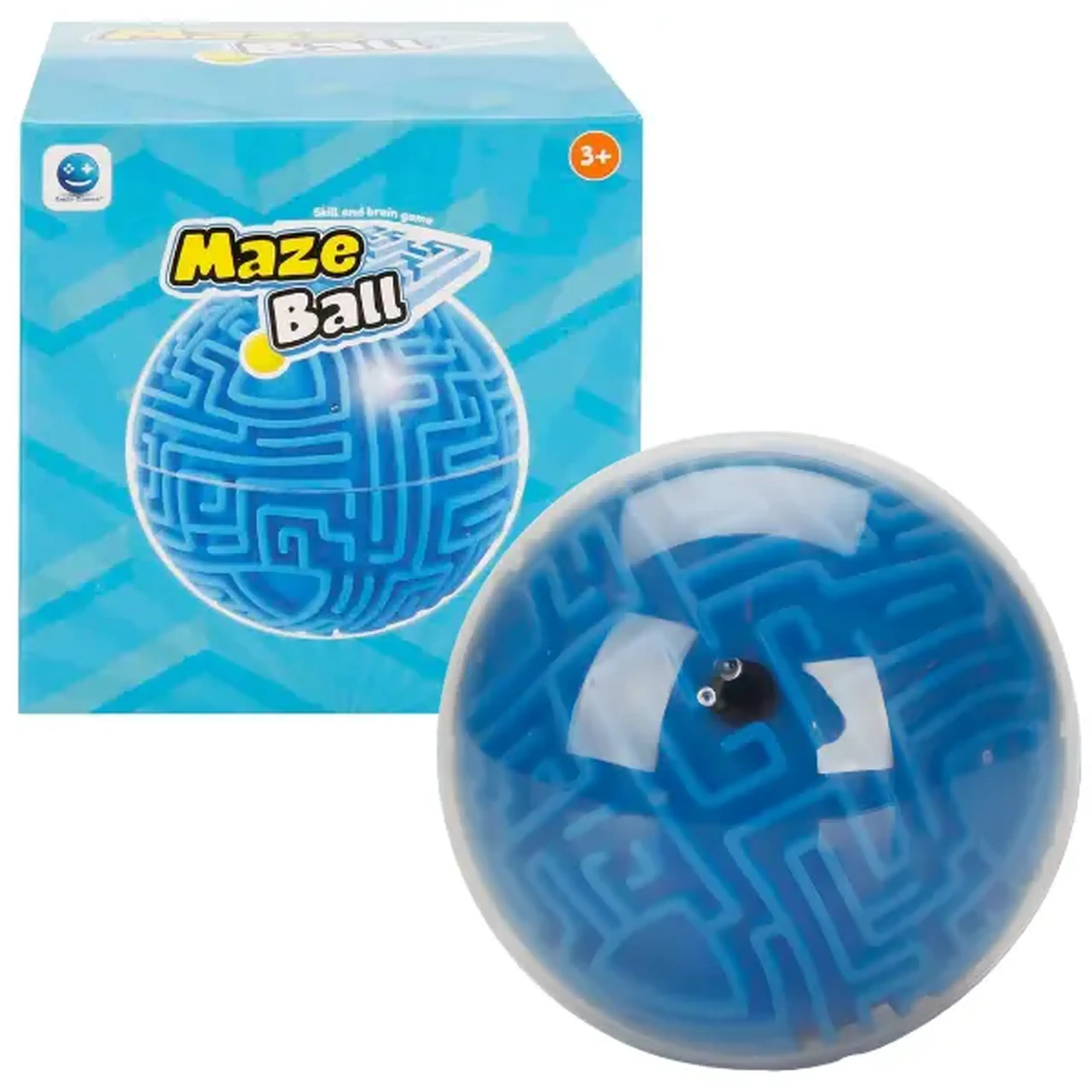 Puzzle „Labirint 3D” cu bilă metalică, 10 cm