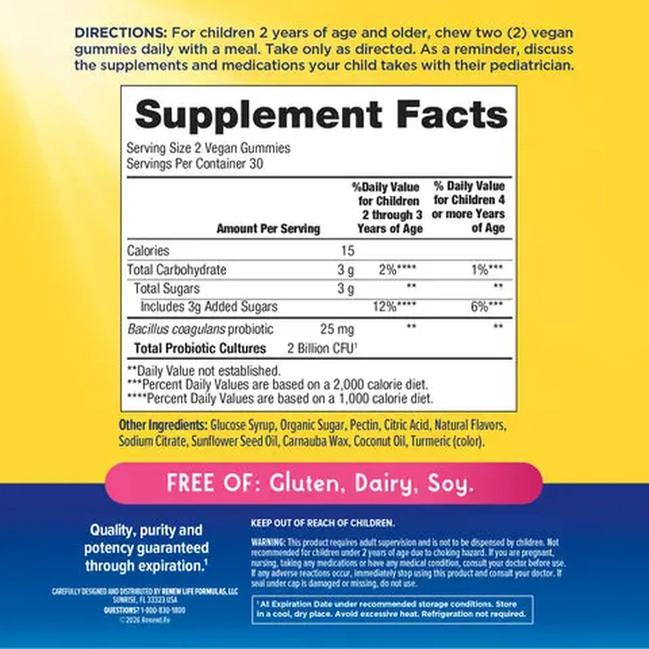 Renew Life, Kids Probiotic 2 Billion Gummies, 60 gumm
