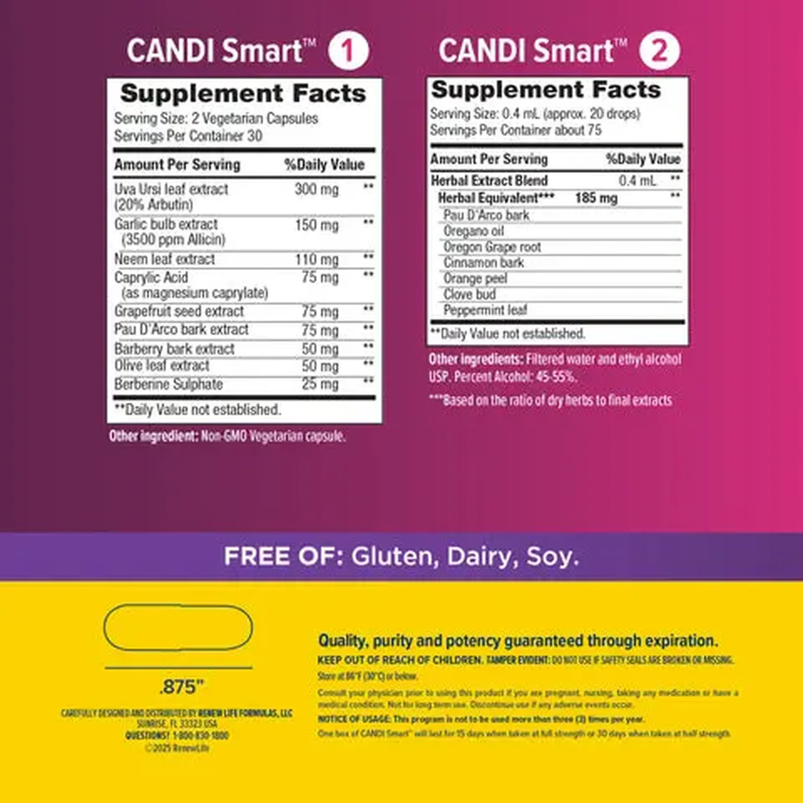 Renew Life, Adult Cleanse CandiSmart 2 Part Kit