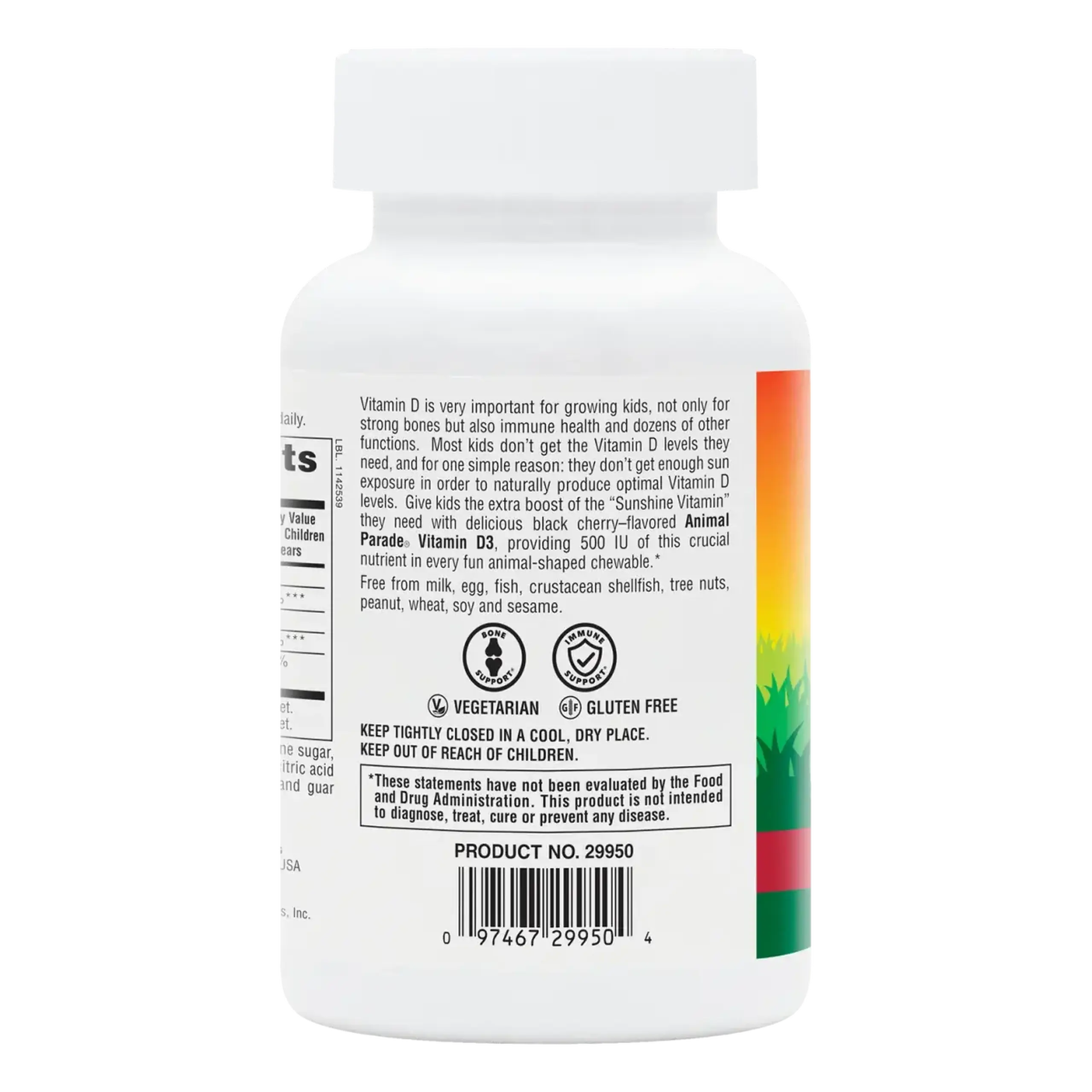 Natures Plus, Chewable Vitamin D3 500IU, Animal Parade, 90 tabs
