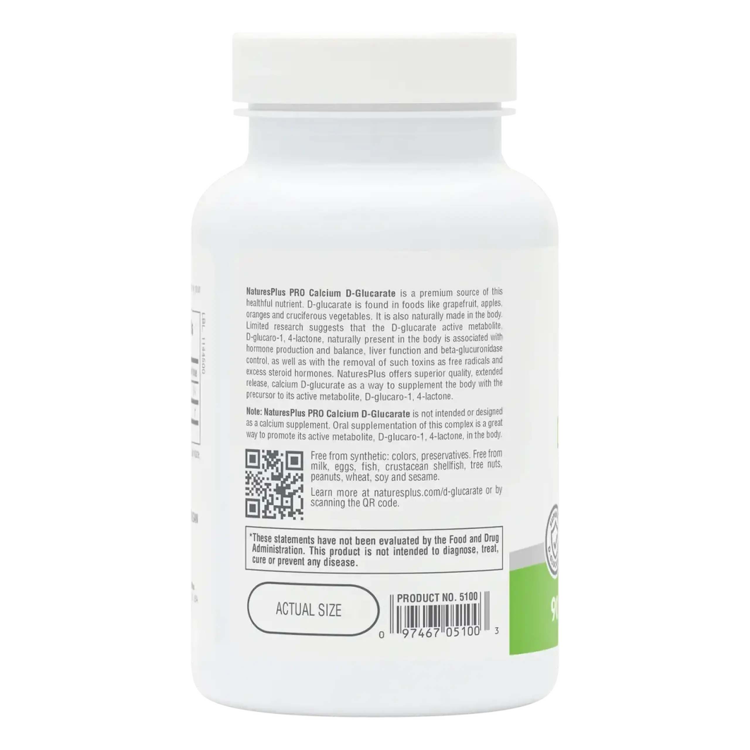 Natures Plus, Pro Calcium D-Glucarate 600 mg, 90 caps