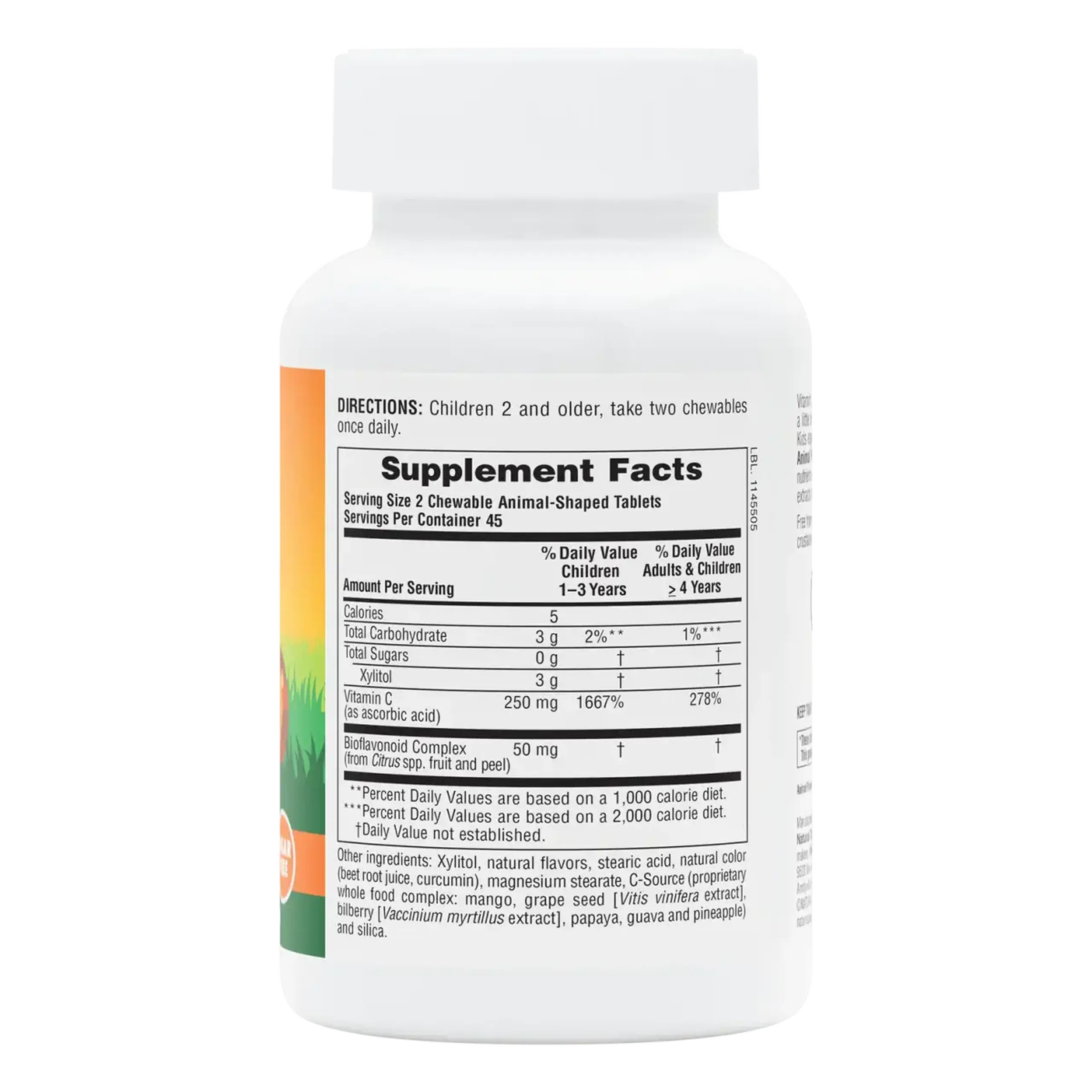 Natures Plus, Sugar-Free Chewable Vitamin C, Animal Parade, 90 tabs