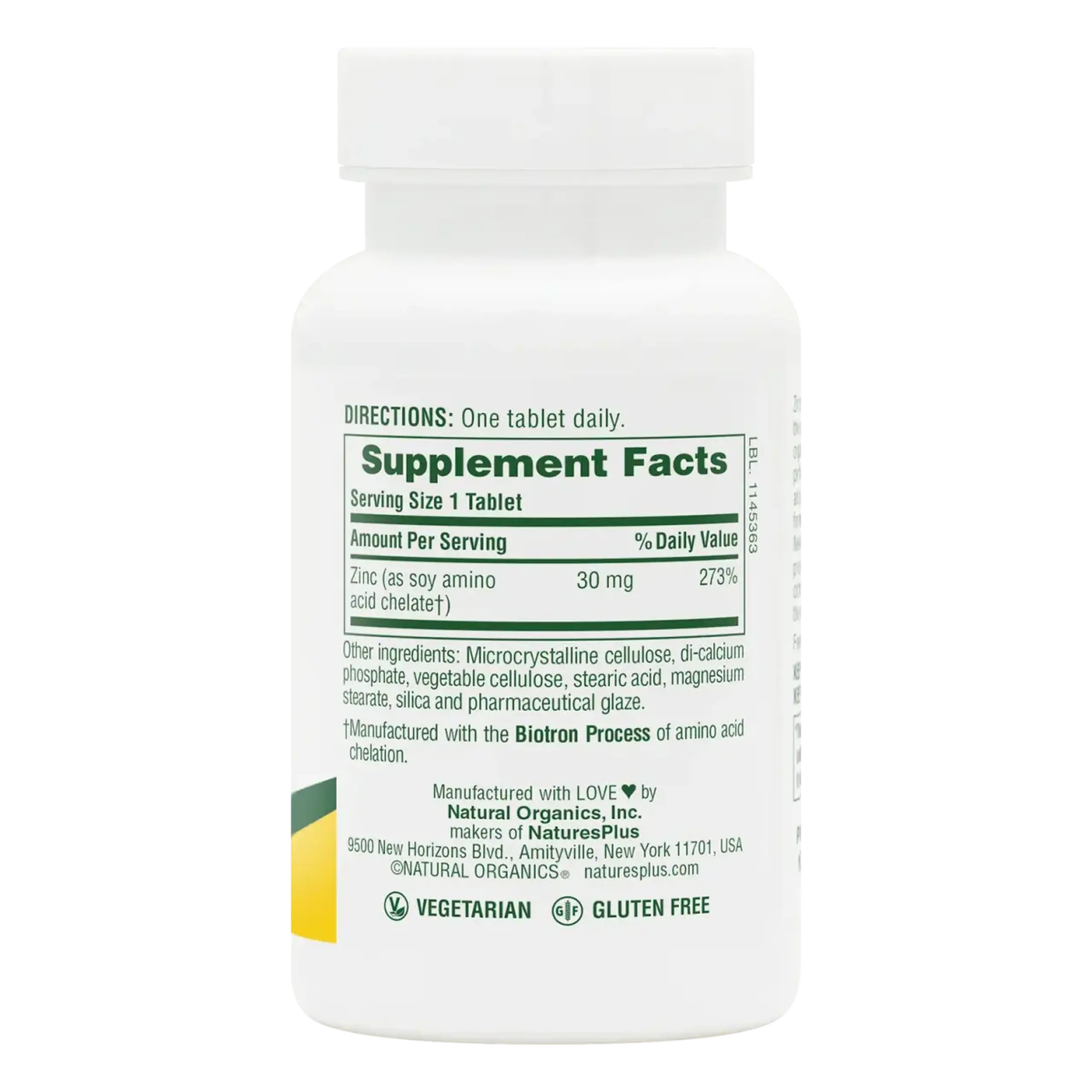 Natures Plus, Zinc 30 mg, 90 tabs