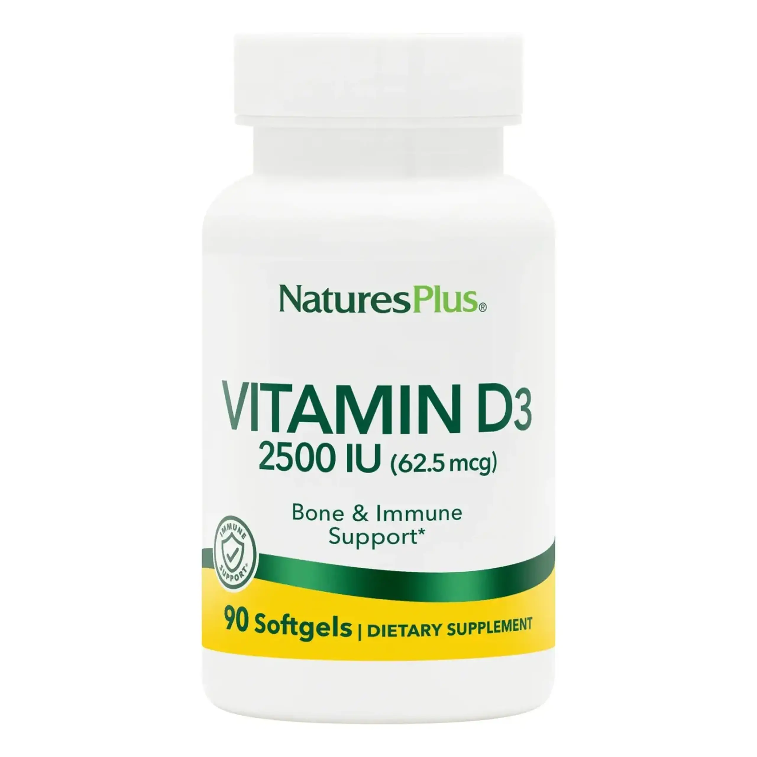 Natures Plus, Vitamin D3 2500IU, 90 Softgels