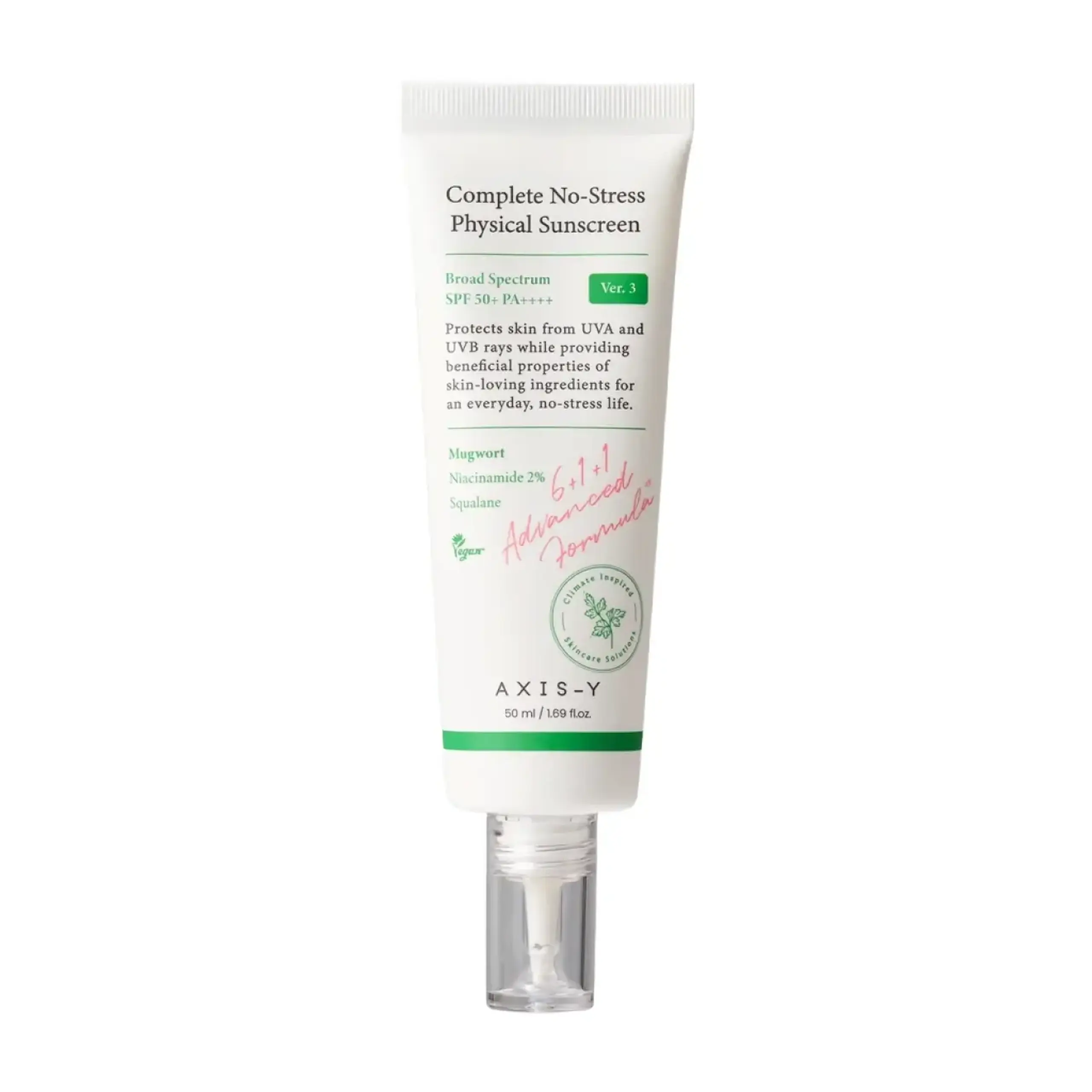 Cremă cu protecție solară Axis-Y, Complete No-Stress Physical Sunscreen SPF50+, 50 ml