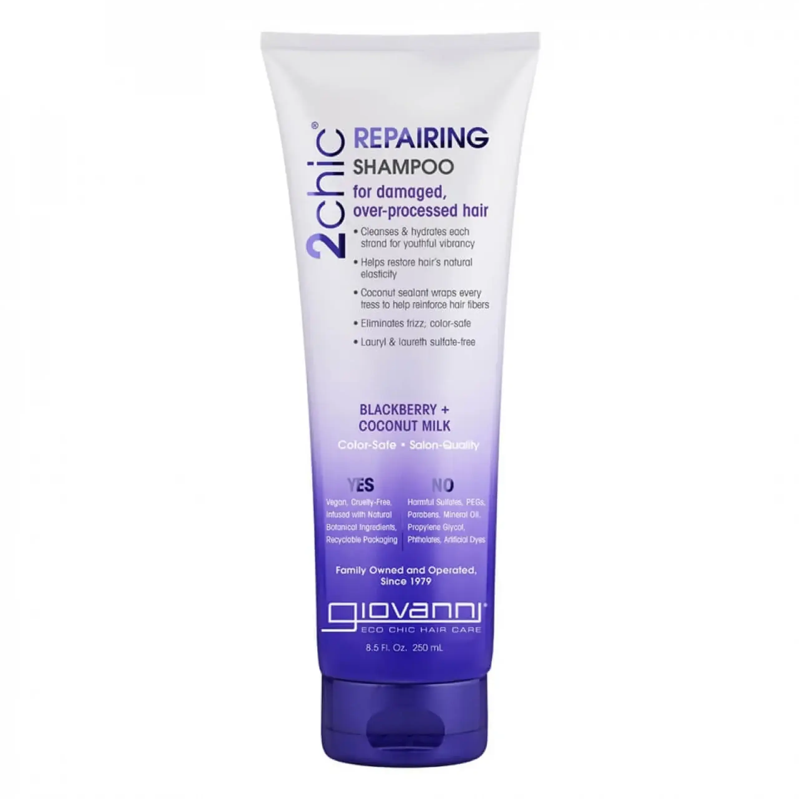 Șampon revitalizant Giovanni, 2chic Repairing Shampoo, Blackberry Coconut Milk, 250 ml