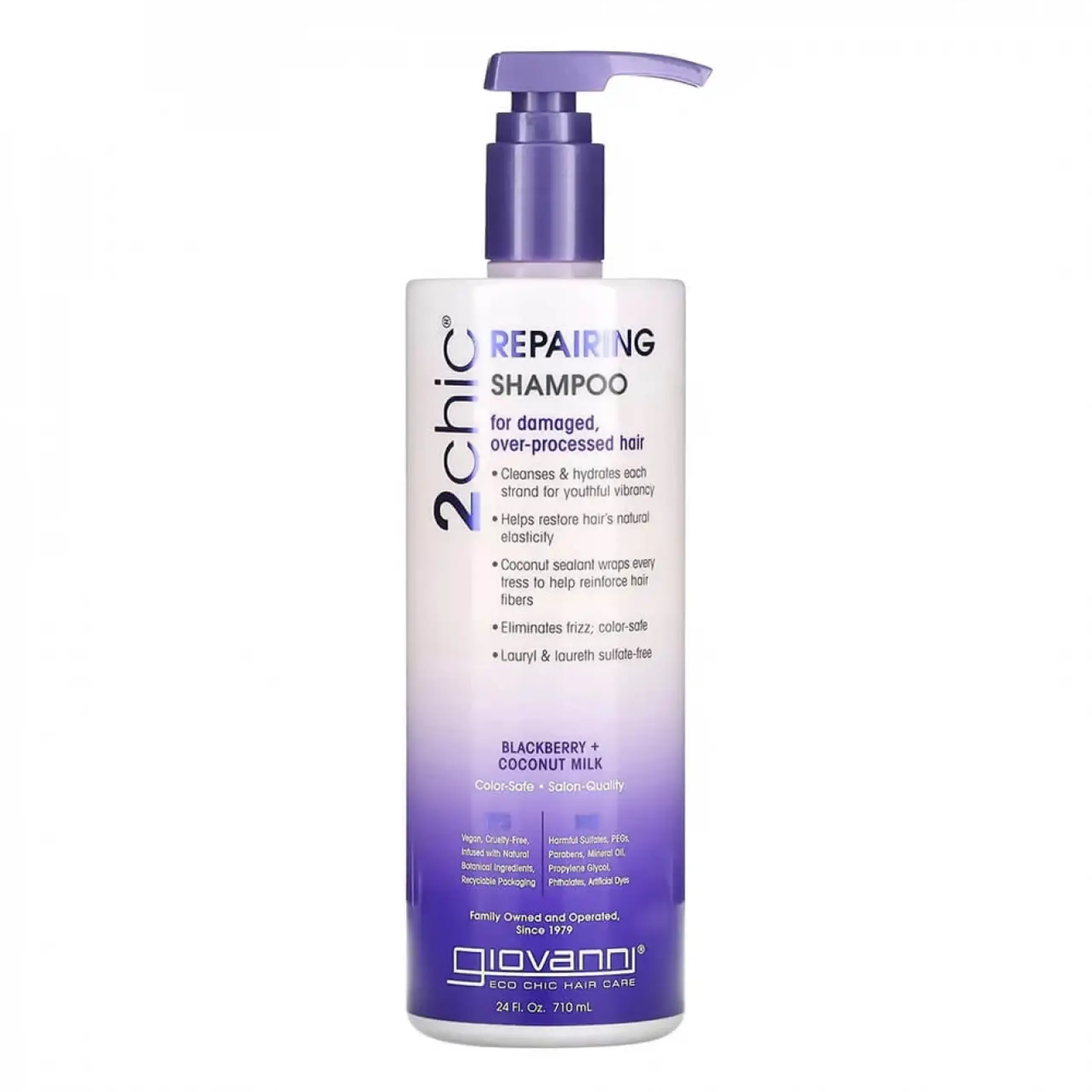 Șampon revitalizant Giovanni, 2chic Repairing Shampoo, Blackberry Coconut Milk, 710 ml