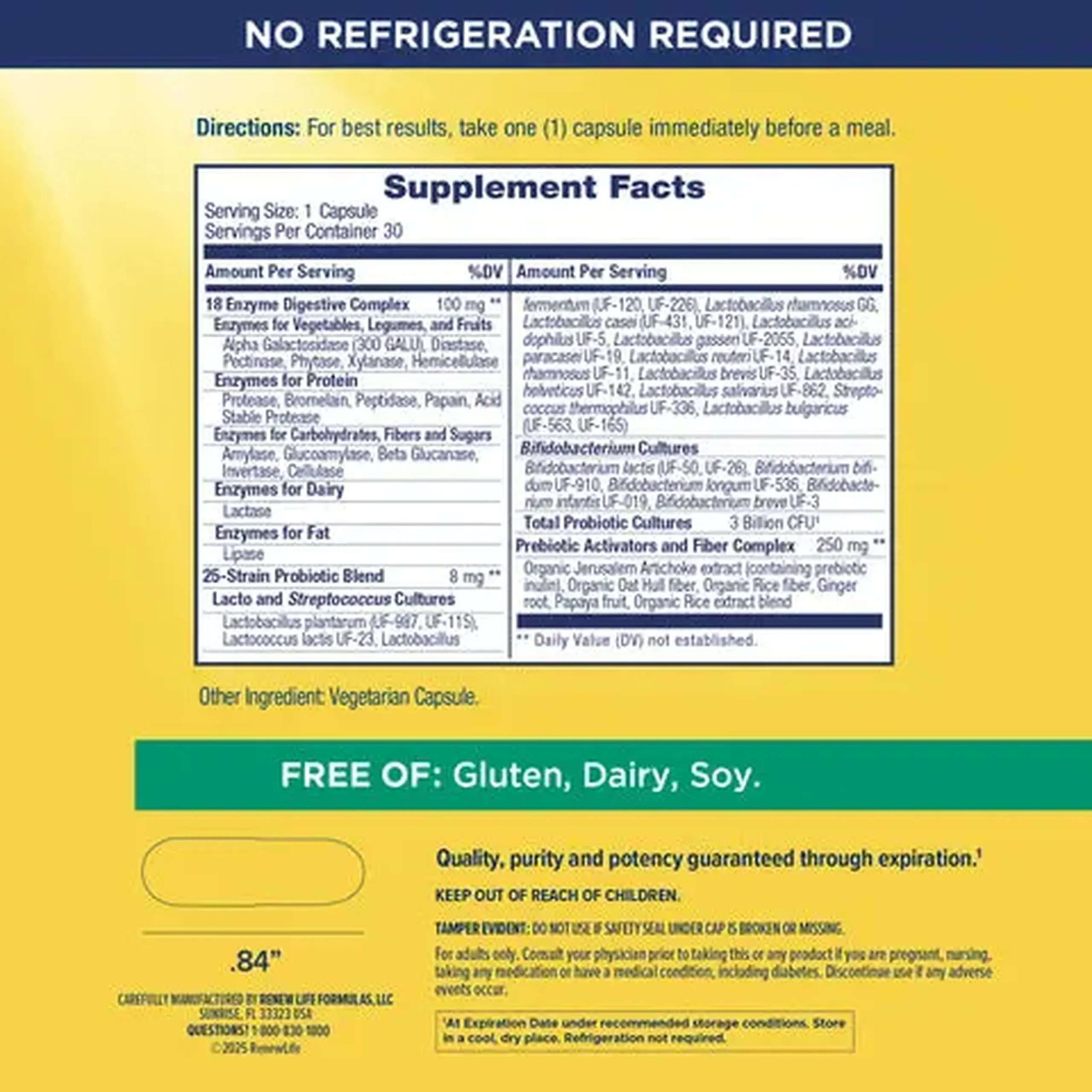 Renew Life, Digestive Duo Ultimate Flora + Enzymes, 30 caps