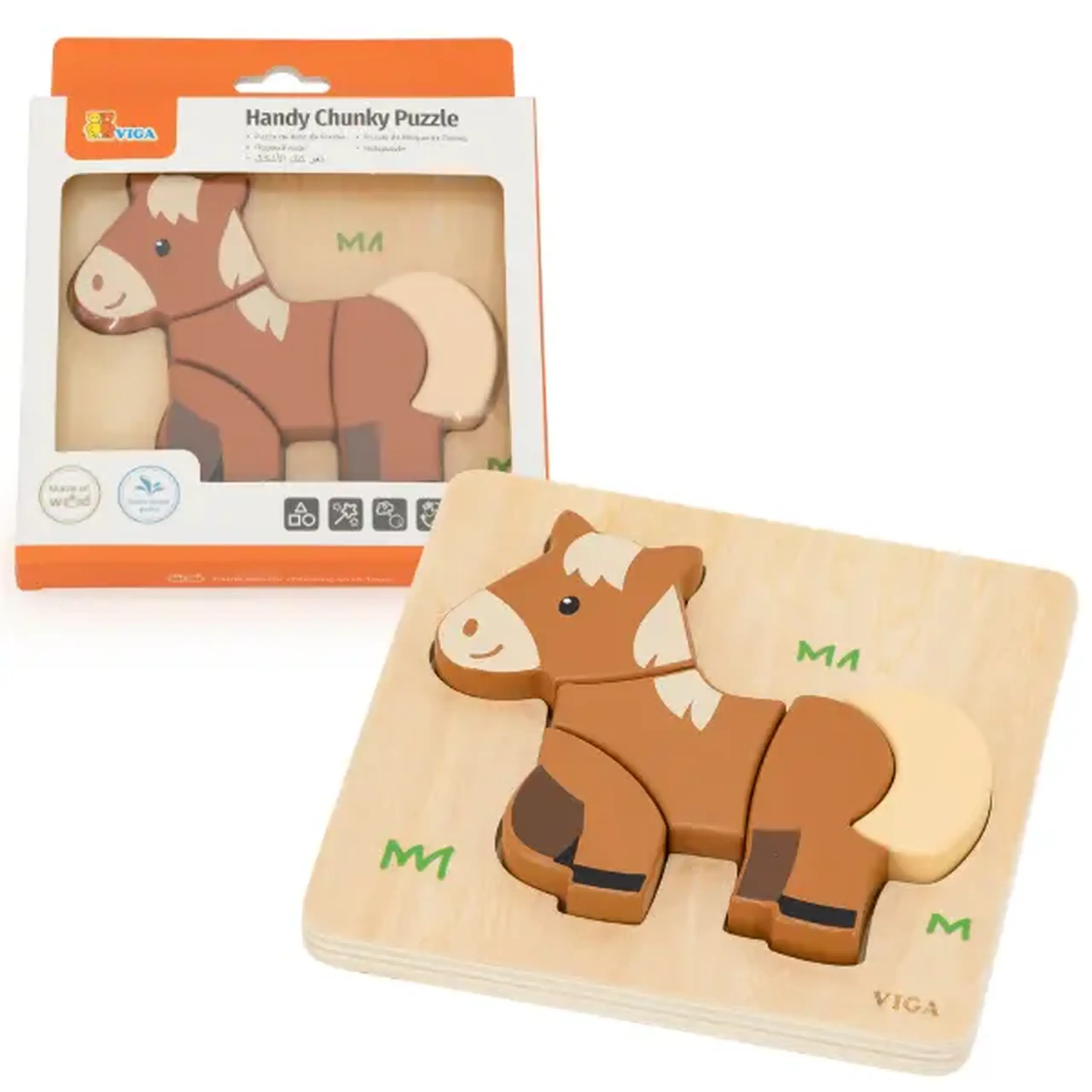 Mini-puzzle din lemn „Căluț”