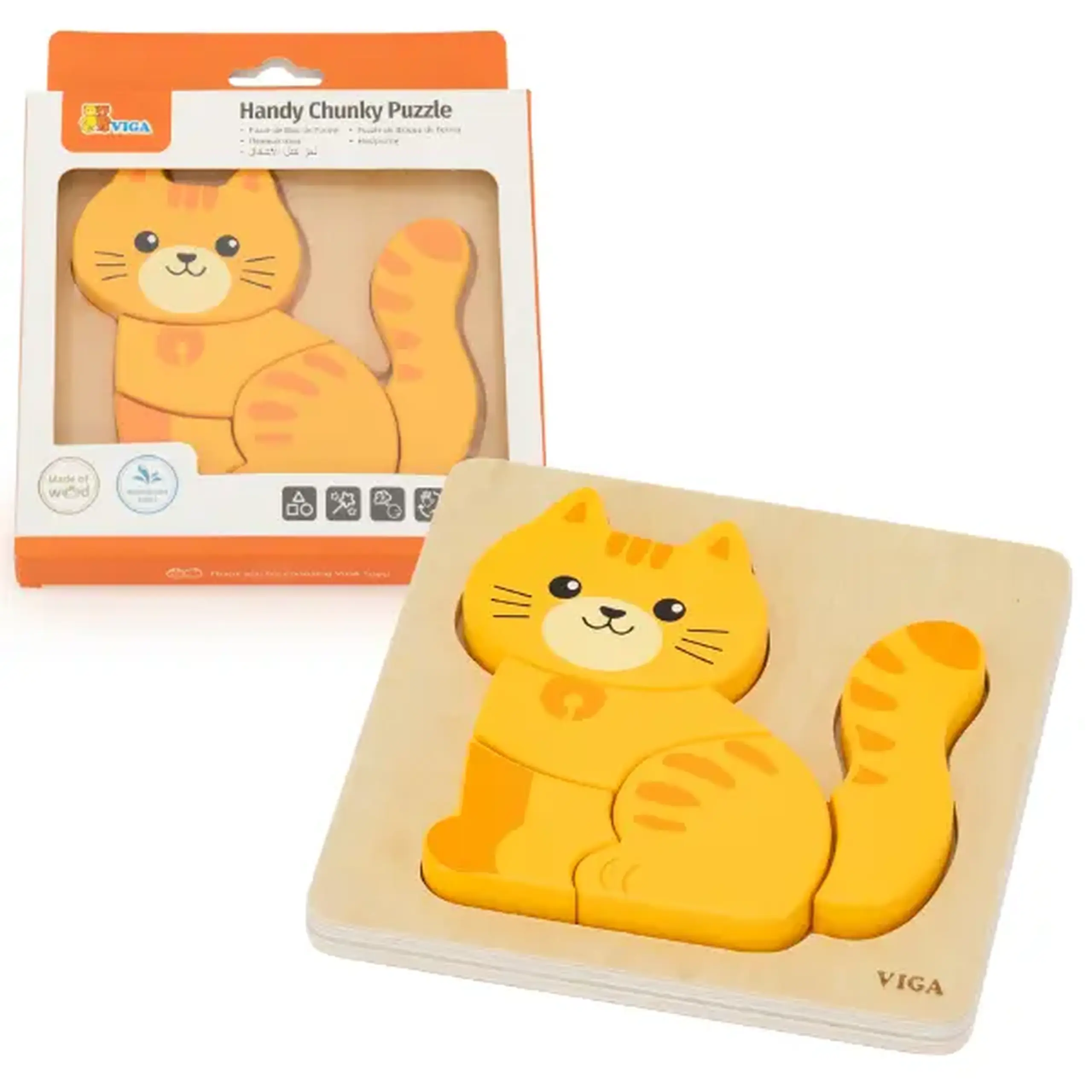 Mini-puzzle din lemn "Pisicuță"