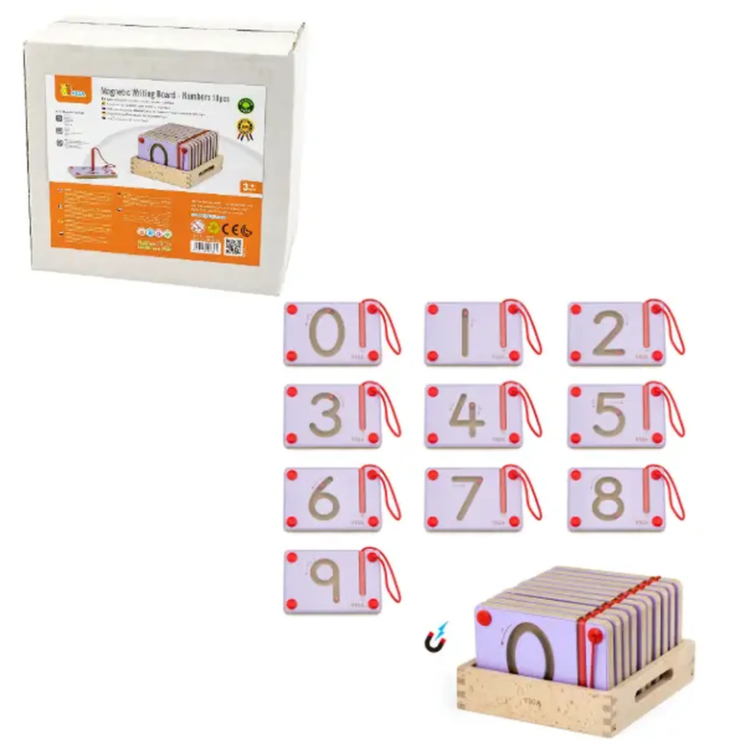 Set de table magnetice „Învățăm să scriem cifrele”, 10 buc.