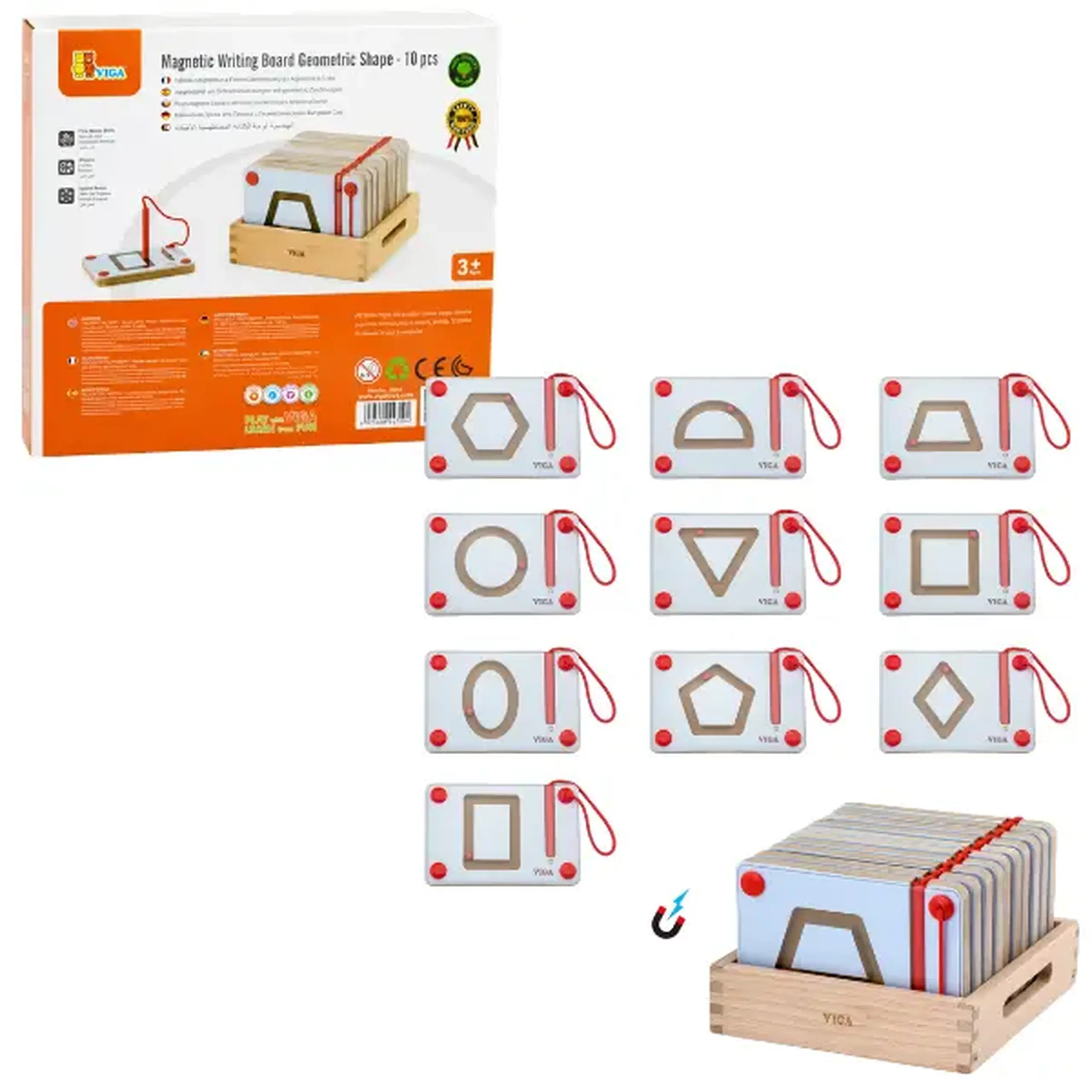 Set de table magnetice „Forme geometrice”, 10 buc.
