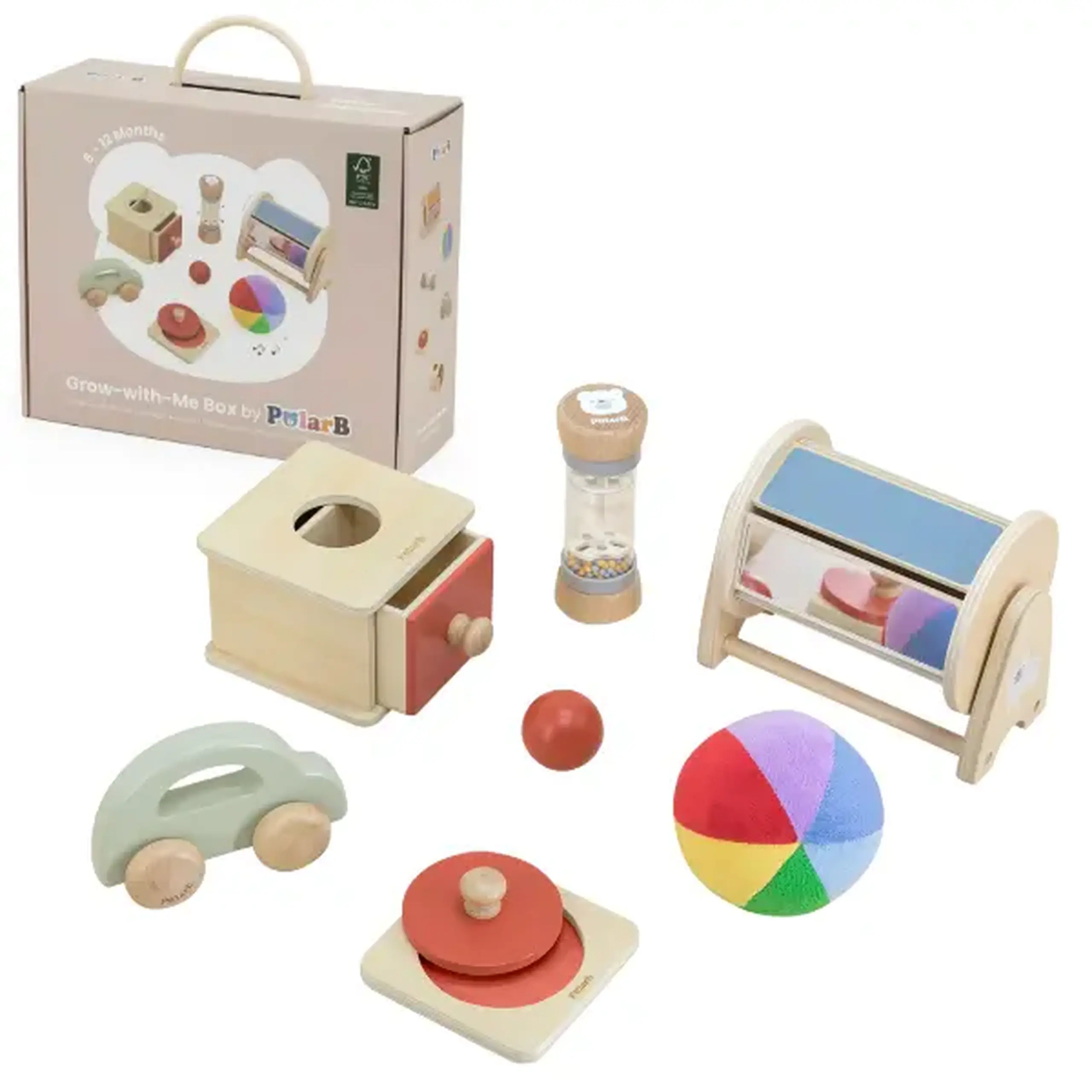 Set de jucării educative „Creștem împreună”, 6–12 luni, 6 piese