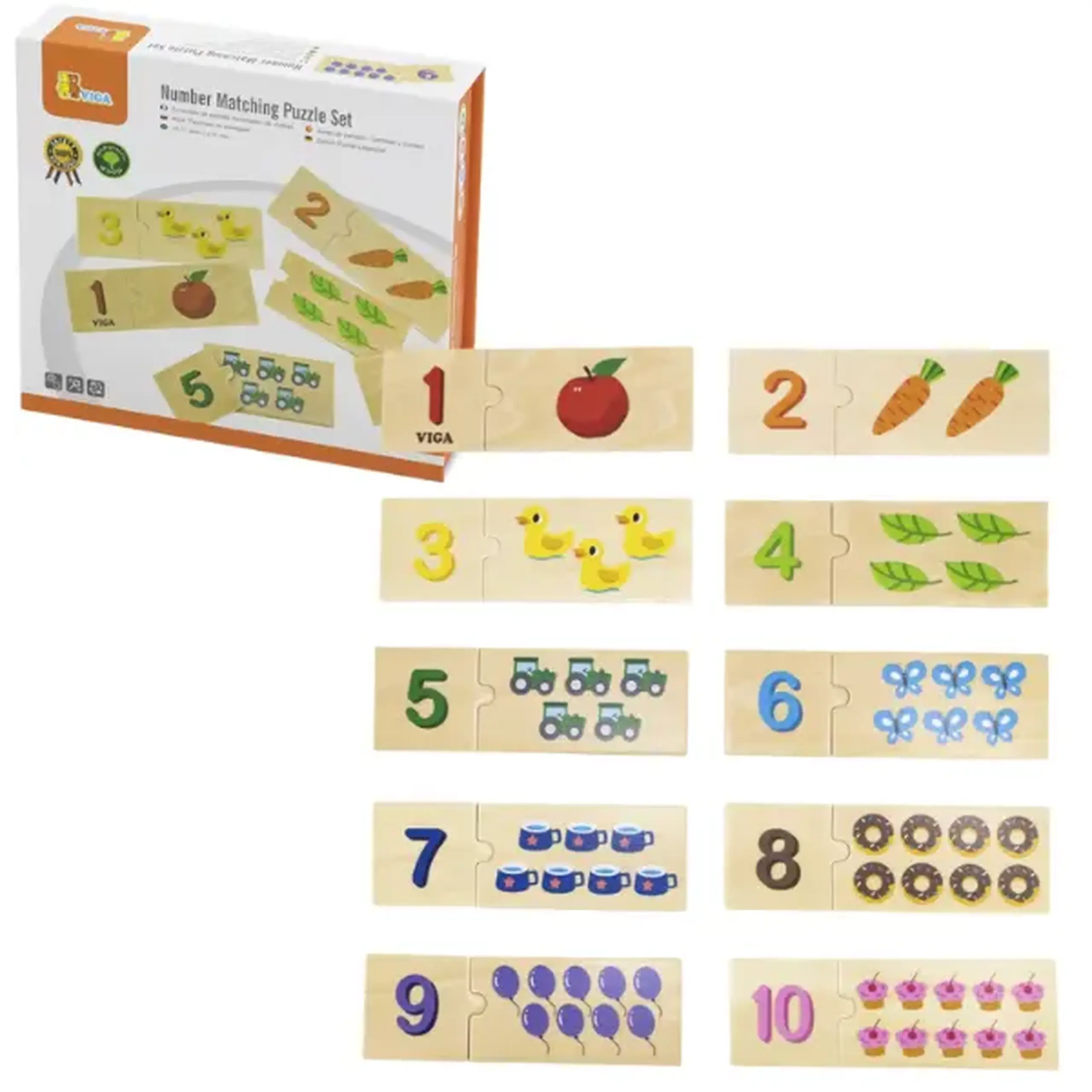 Joc logic de puzzle „Potrivește numerele” 24 elem.