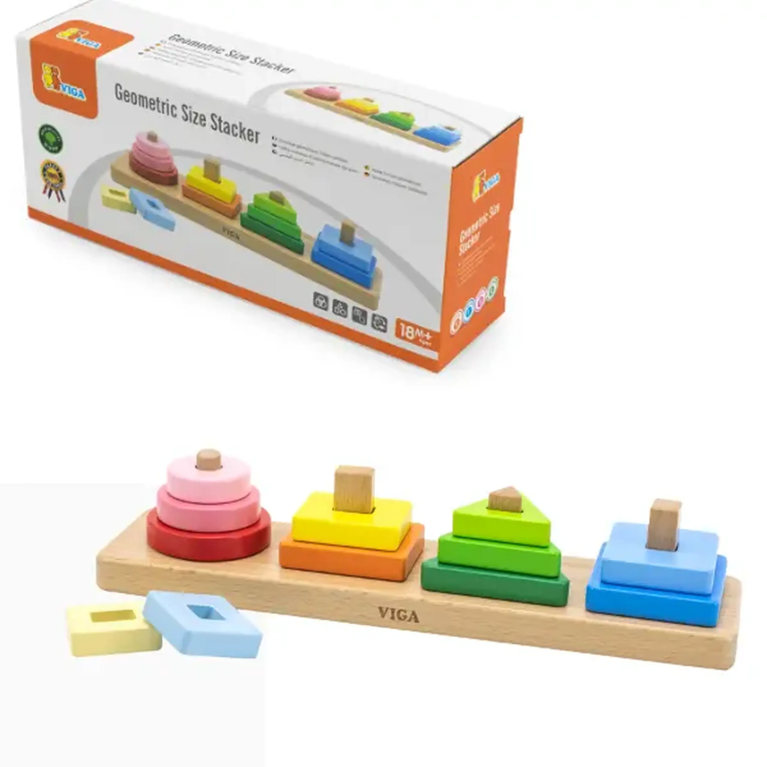 Sorter geometric din lemn "Învățăm despre forme si culori"