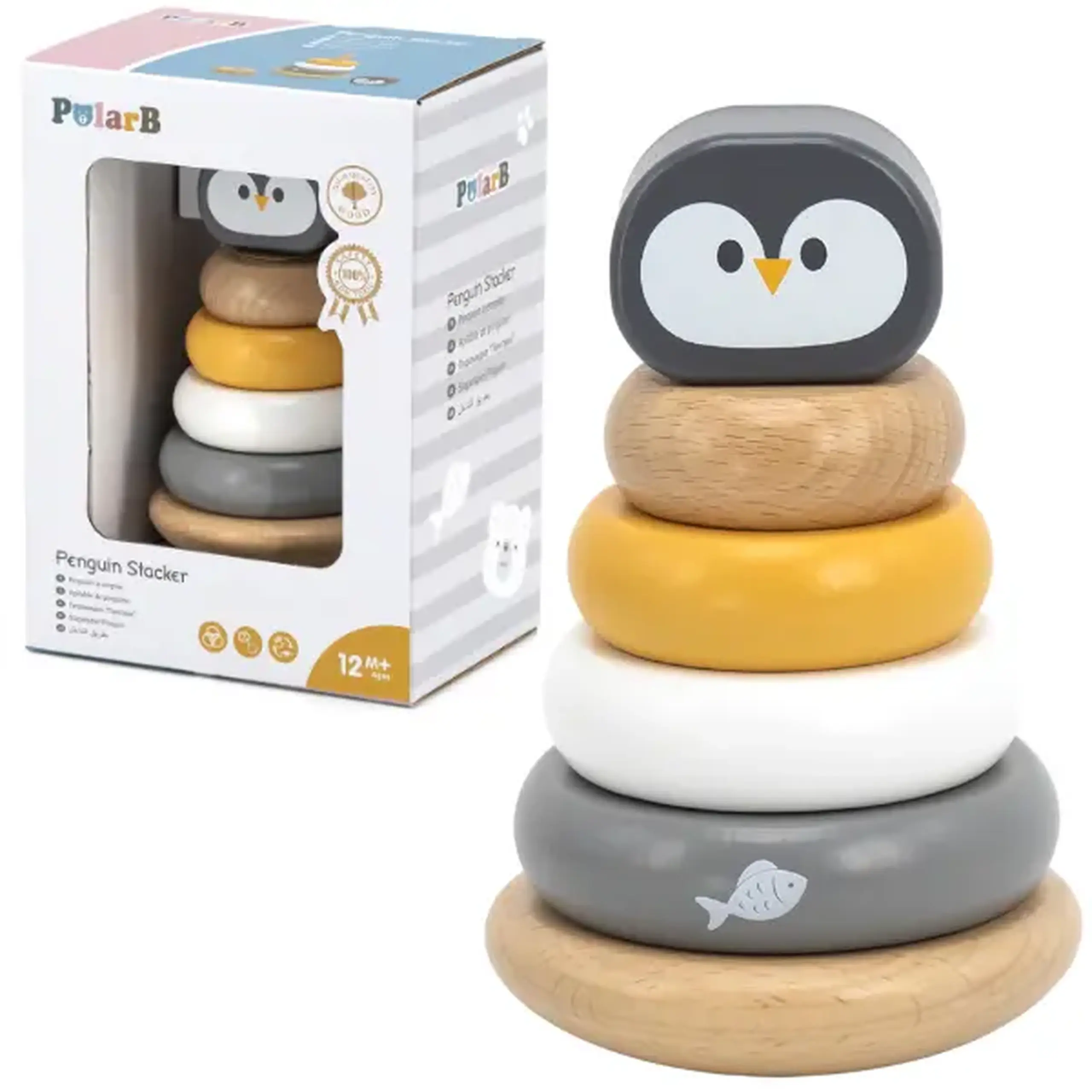 Piramidă din lemn „Pinguin”