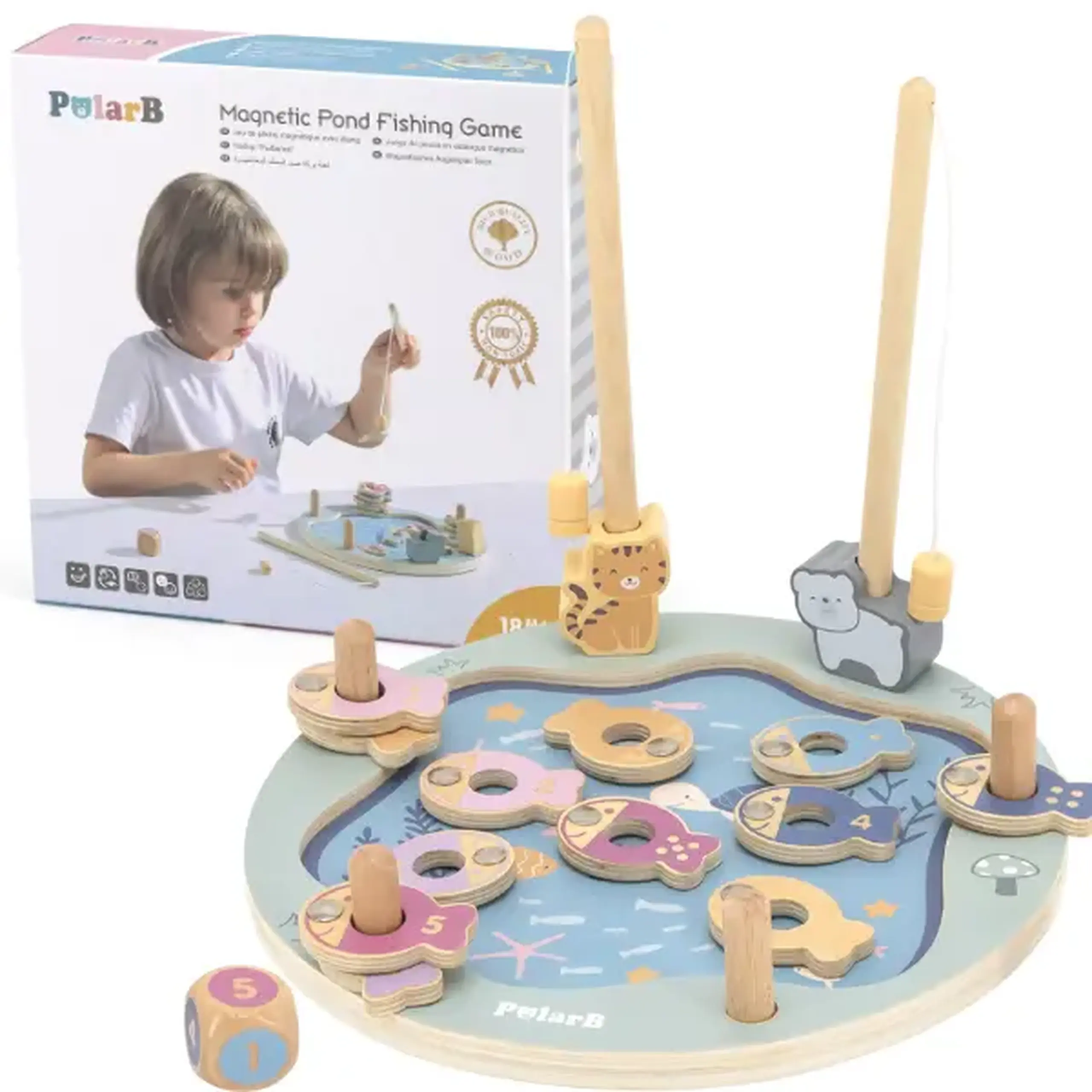 Set de joc din lemn "Pescuit cu magnet"