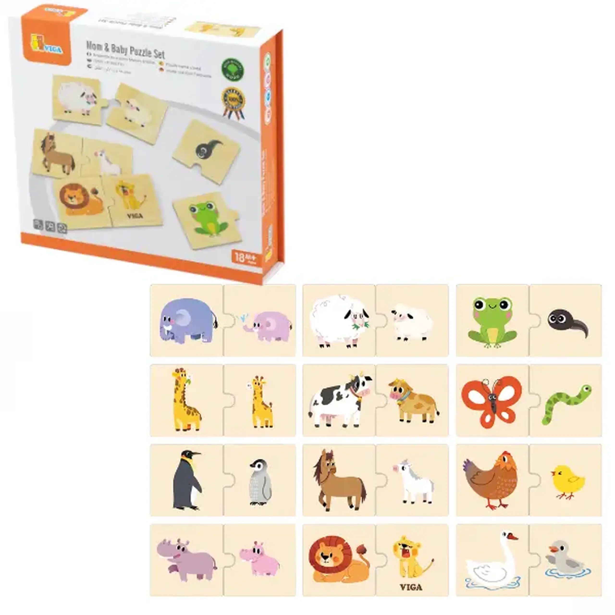 Joc logic de puzzle „Mama și copilul” 24 elem.