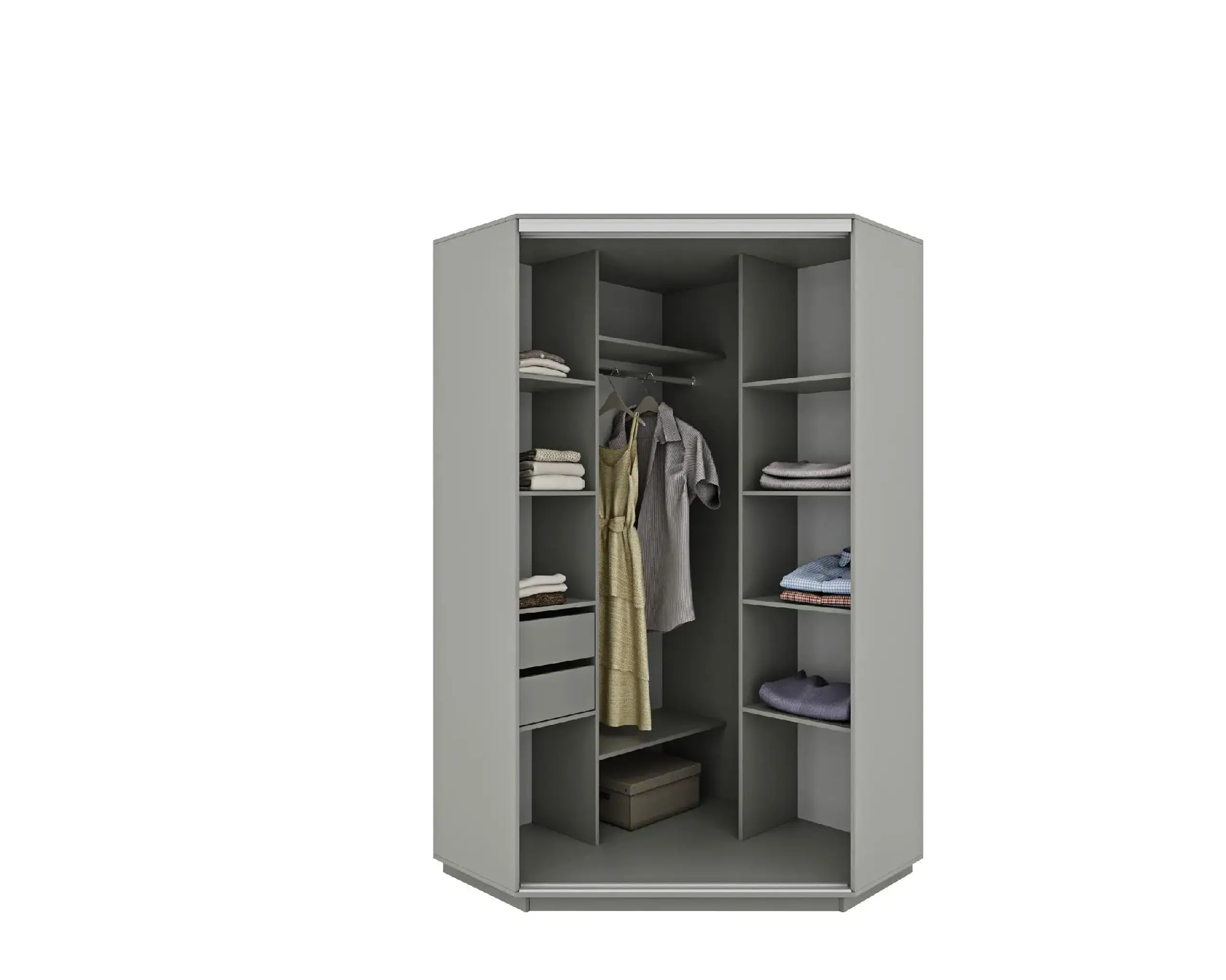 Dulap Cupe de Colt 4home, 2 Usi, Nymphea Alba 2P-15, 120x220x120 cm