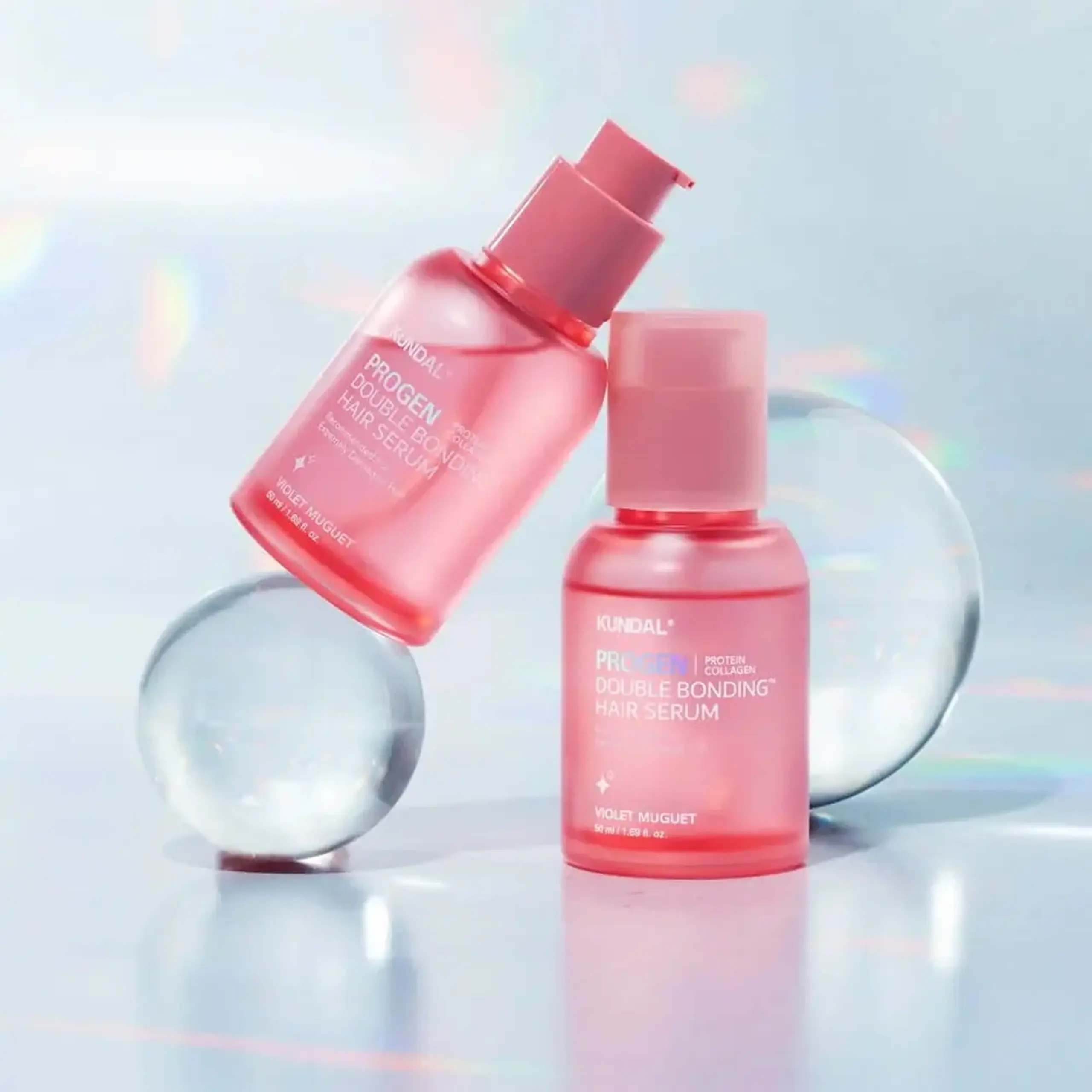 Ser leave-in pentru îngrijirea părului deteriorat KUNDAL Progen Double Bonding Hair Serum 50 ml Violet Muguet