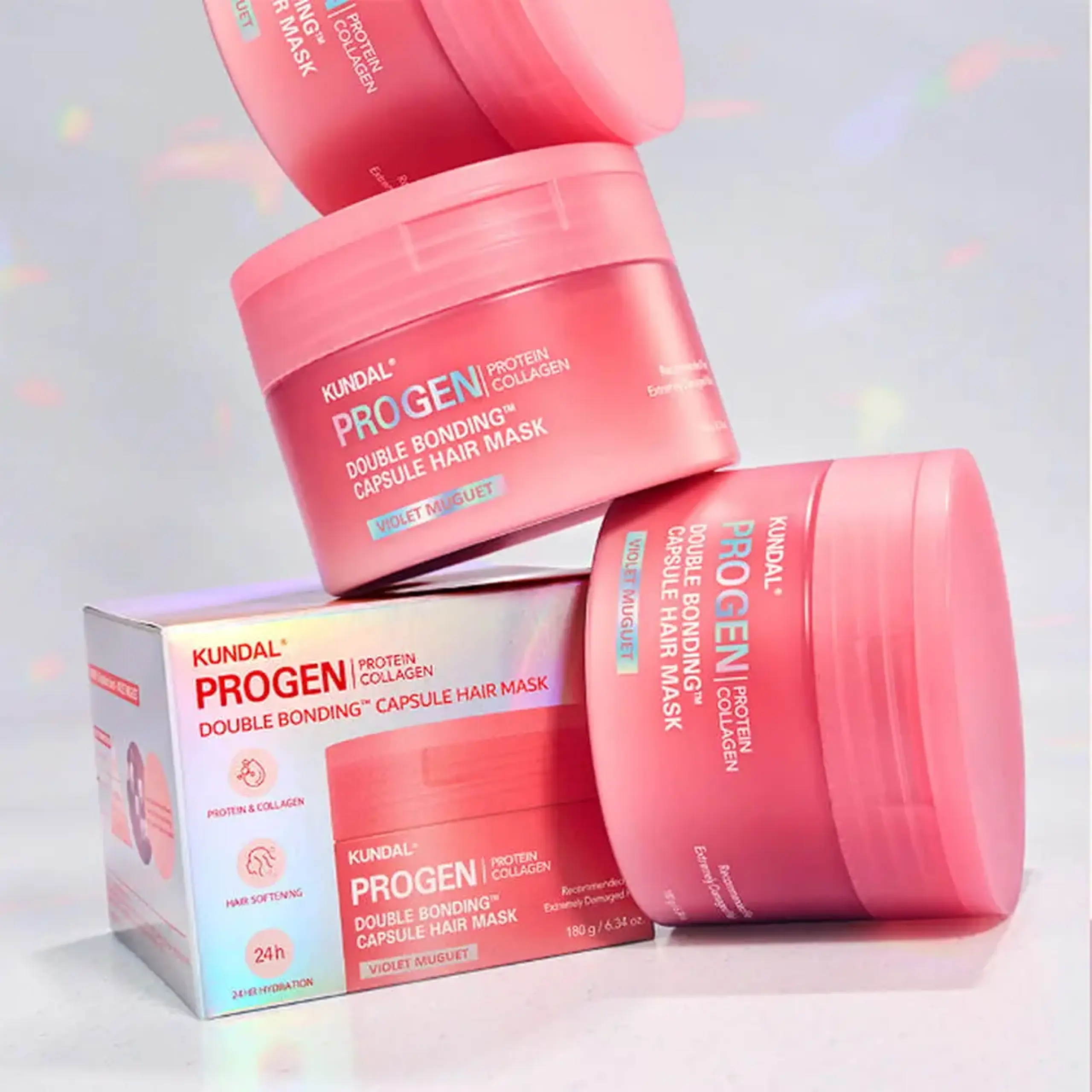 Mască intensivă pentru îngrijirea părului KUNDAL Progen Double Bonding Capsule Hair Mask Violet Muguet 180 g