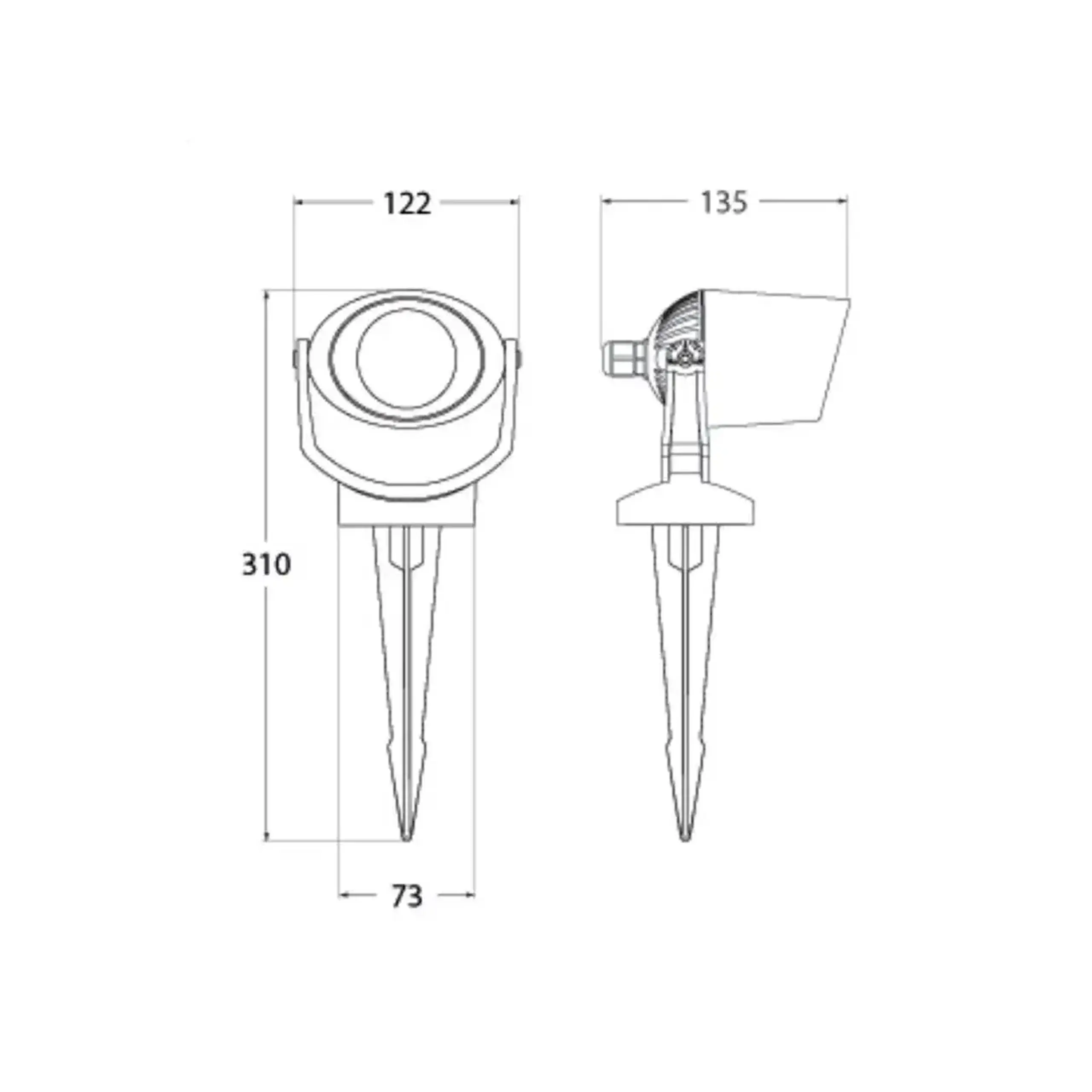 Corp de iluminat MINITOMMY EL SPIKE 3.5 W GU10 300 lm 220 - 240 V IP66 Fumagalli - Culoare Negru/Albastru