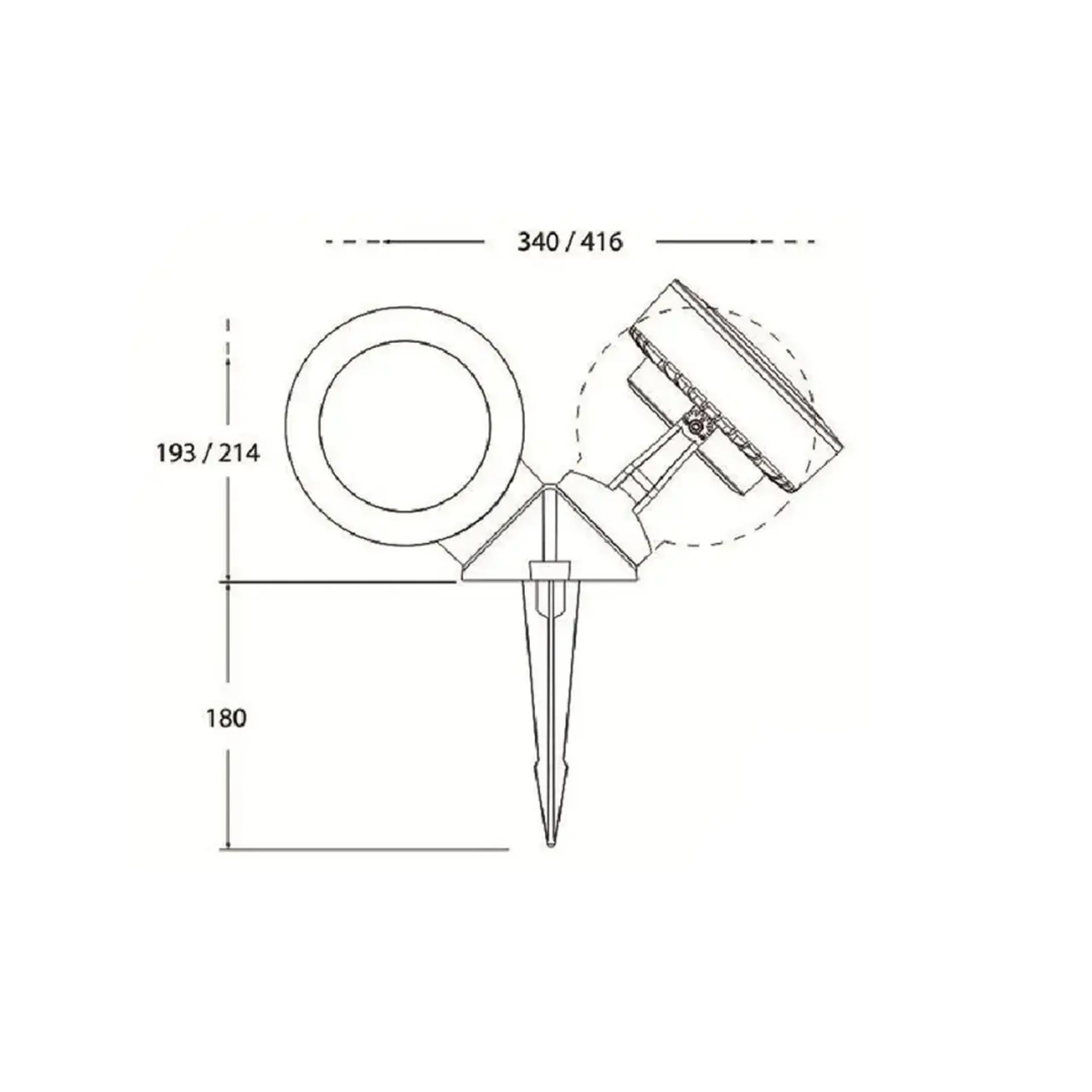 Corp de iluminat TOMMY EL SPIKE 10 W GX53 220 - 240 V IP66 Fumagalli - Număr de socluri 2