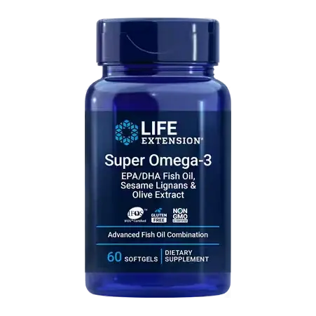 Life Extension, Omega-3 EPA/DHA Fish Oil with Sesame Olive, 60 Softgels