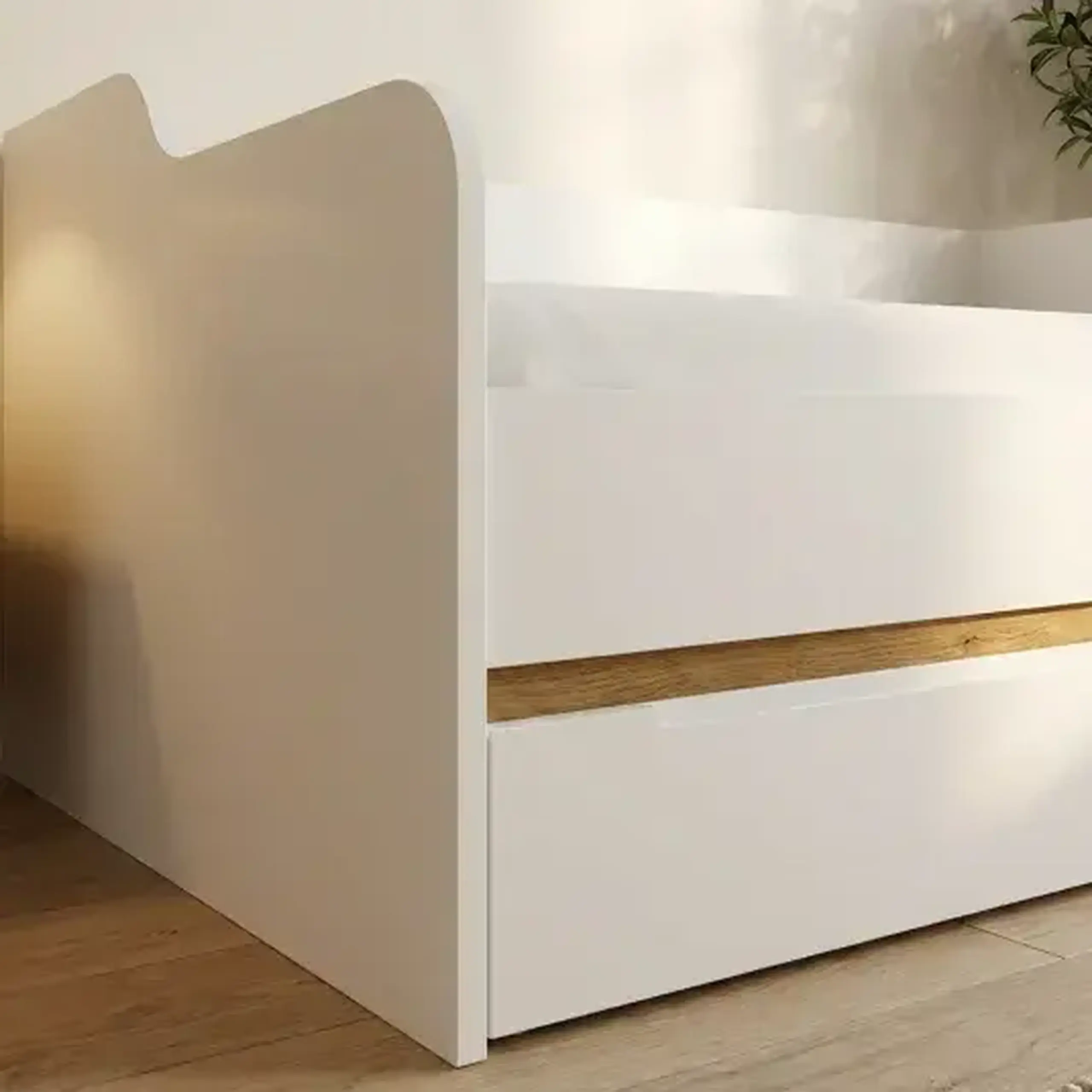 Pat 4home Ideea 200x90 cm, Nimfea Alba/Stejar Artizanal