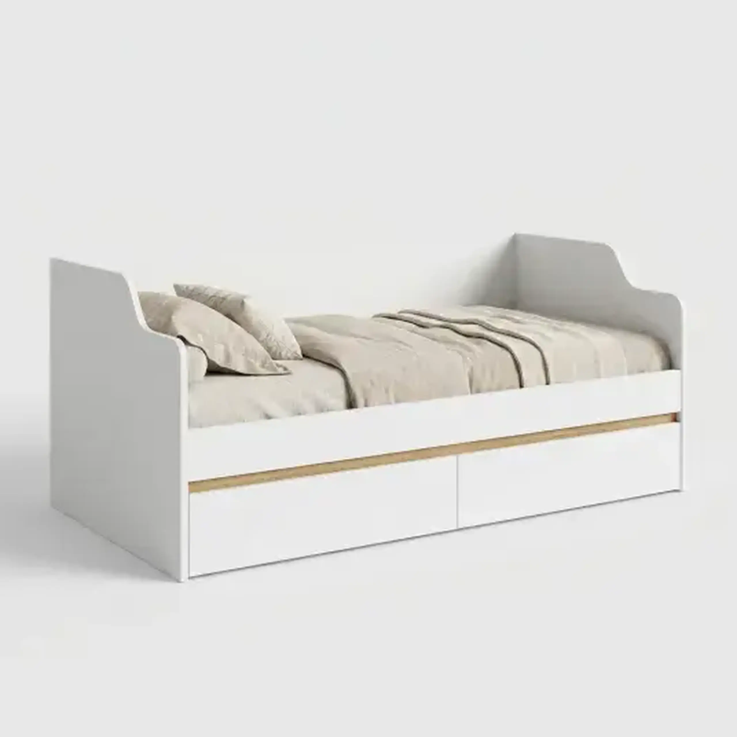 Pat 4home Ideea 200x90 cm, Nimfea Alba/Stejar Artizanal