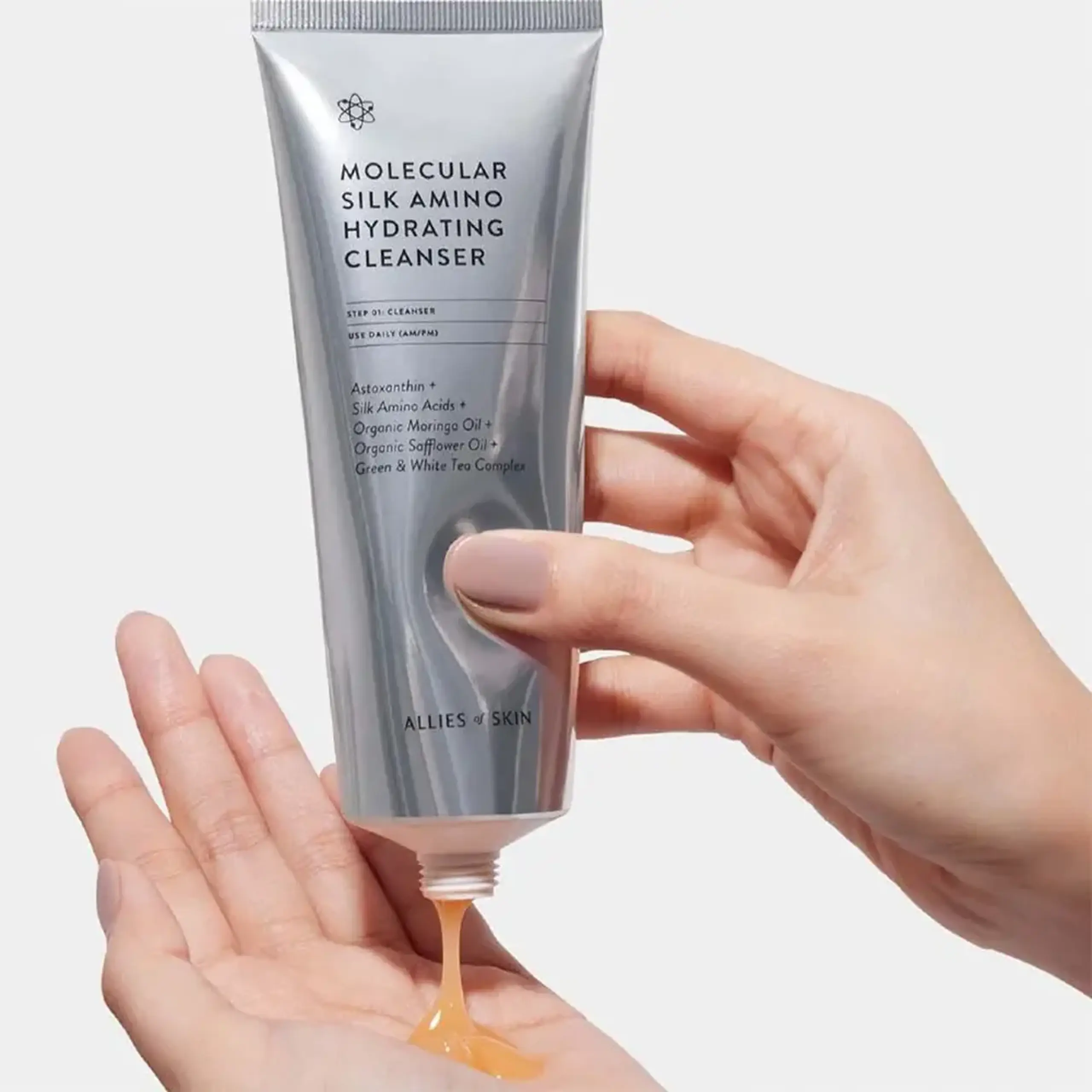 Gel de curățare cu aminoacizi uniformizant Allies of Skin Molecular Silk Amino Hydrating Cleanser 100 ml