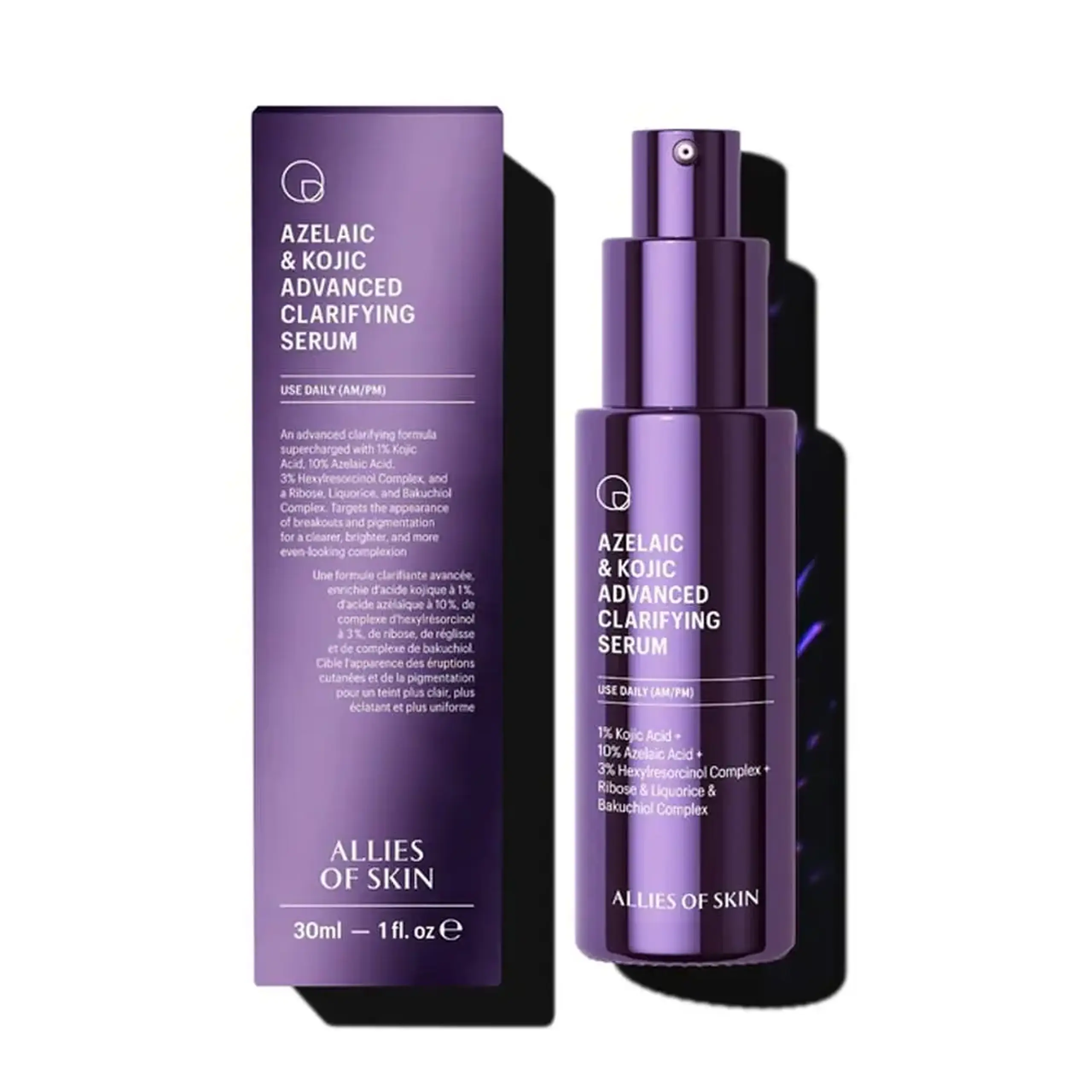 Ser pentru uniformizarea tenului Allies of Skin Azelaic & Kojic Advanced Clarifying Serum 30ml