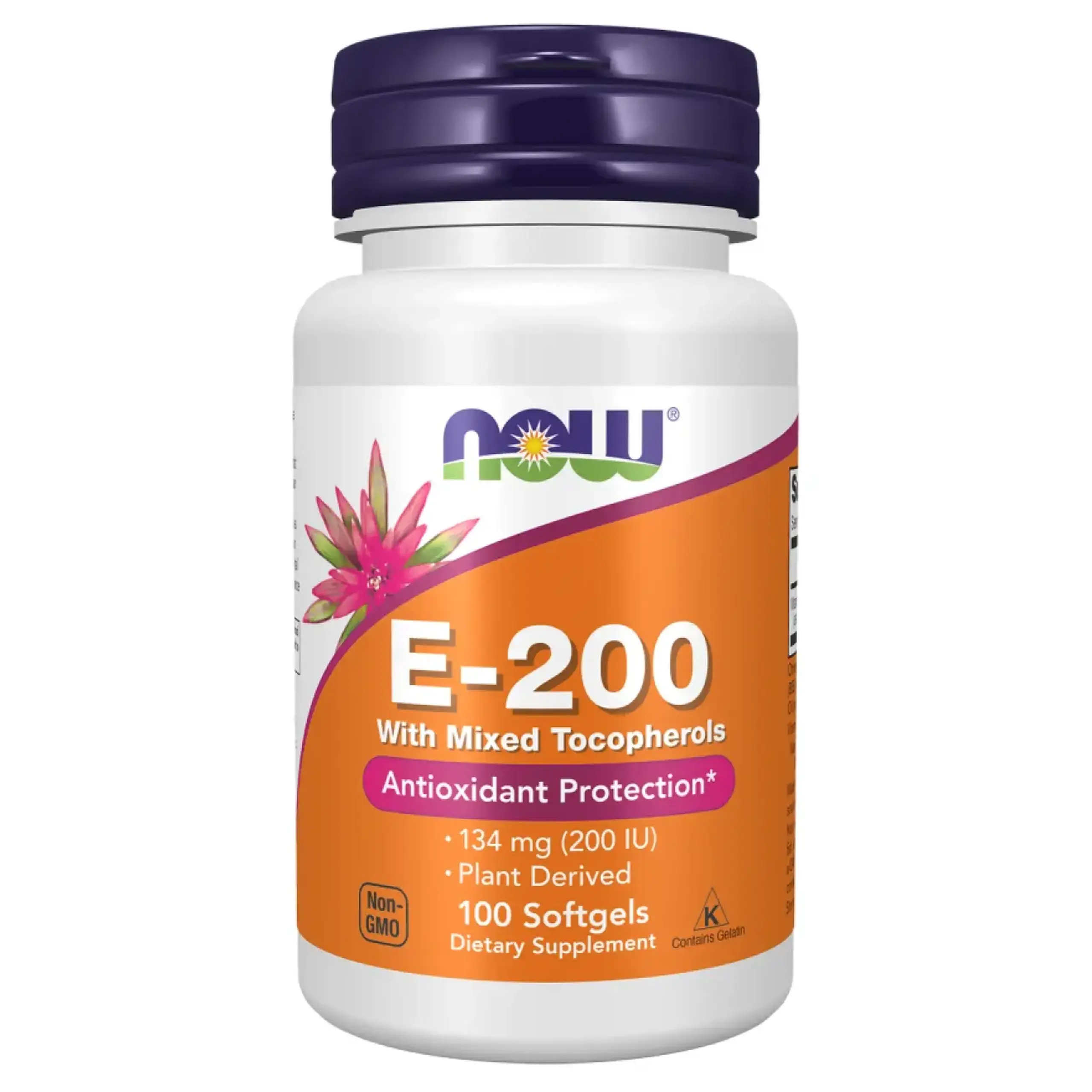 Now Foods Natural E-200 100 capsule gelatinoase