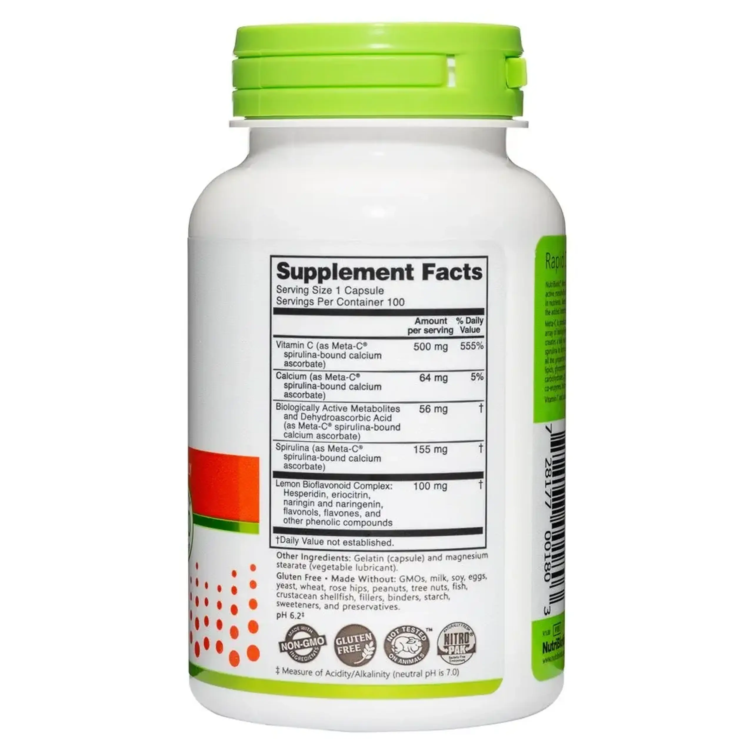 Nutribiotic, Meta-C 500 mg, 100 caps