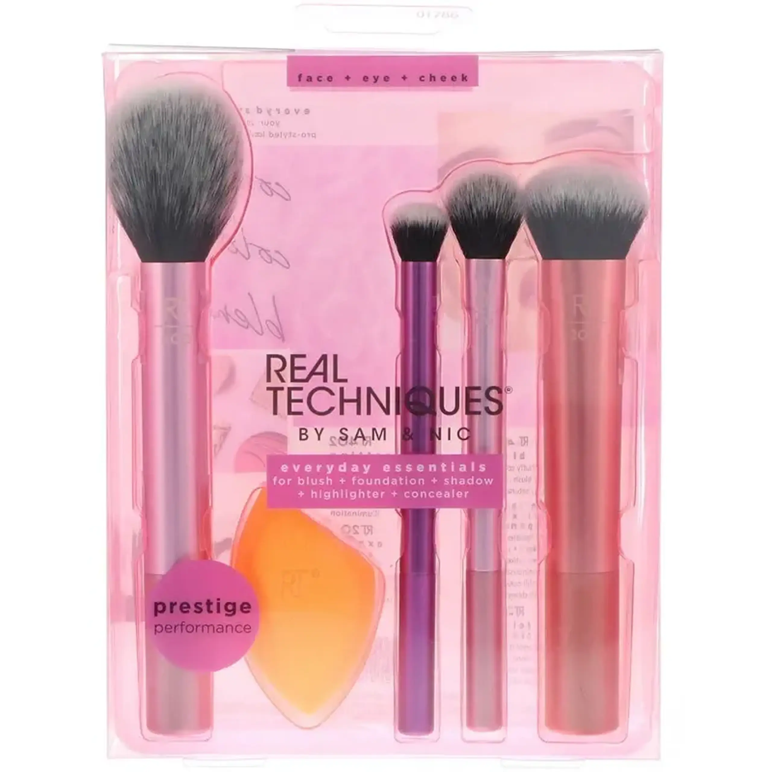 Set pentru aplicarea machiajului, Real Techniques, Everyday Essentials Bruhes + Sponge Set