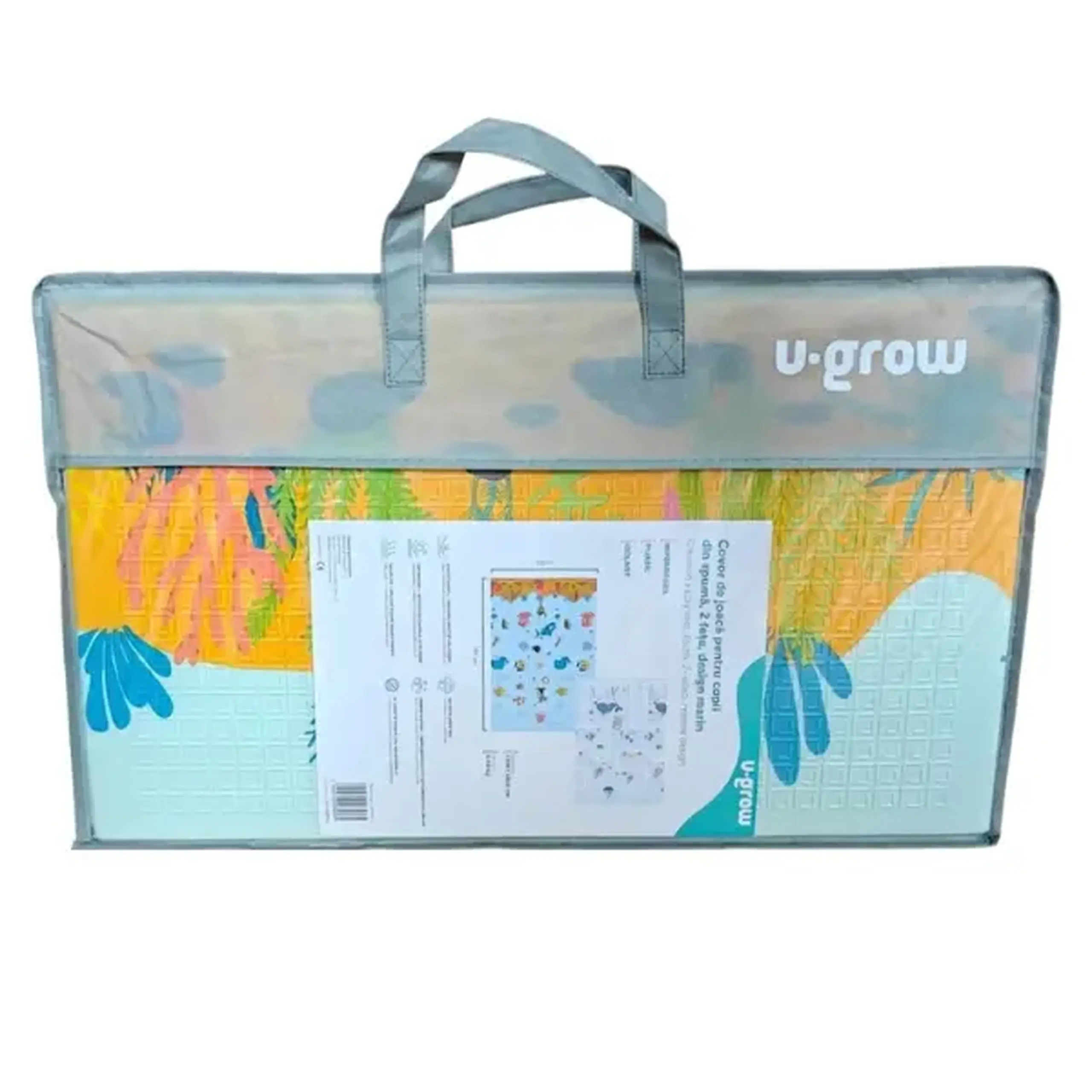 Covoras educativ cu 2 fete, impermeabil, marin, 180 x 120 x 1 cm