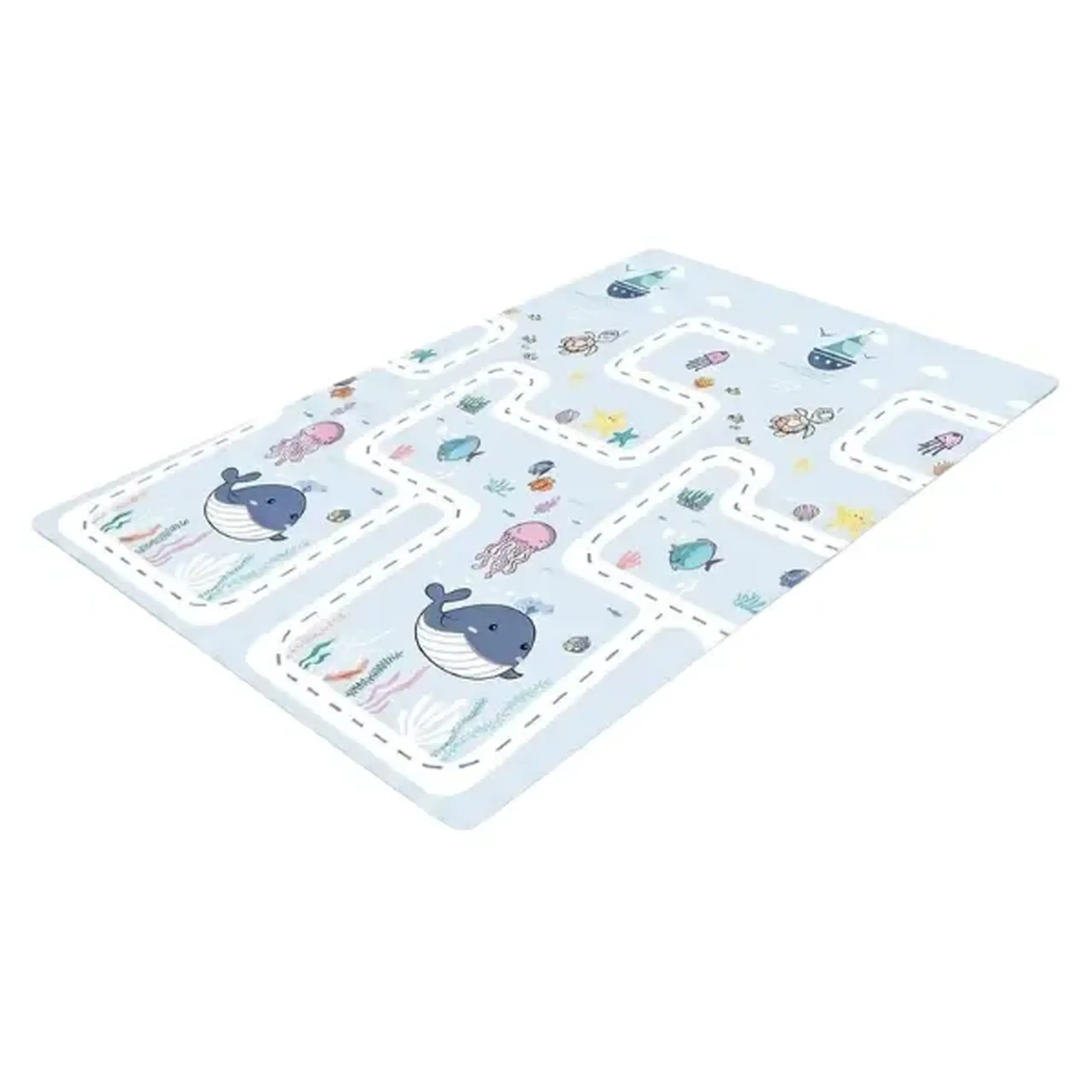Covoras educativ cu 2 fete, impermeabil, marin, 180 x 120 x 1 cm