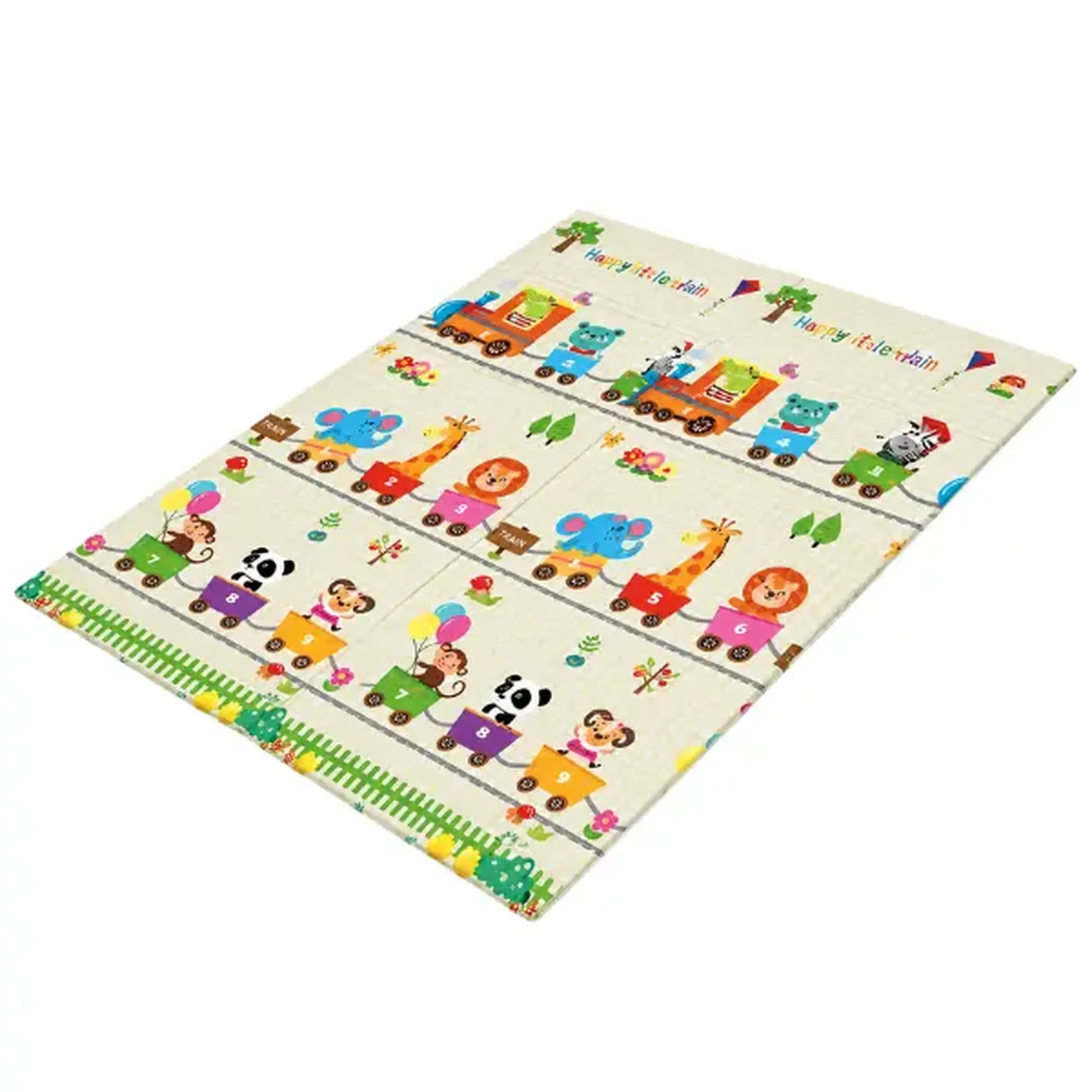 Covoras educativ cu 2 fete, impermeabil, cu animăluțe, 180 x 120 x 1 cm