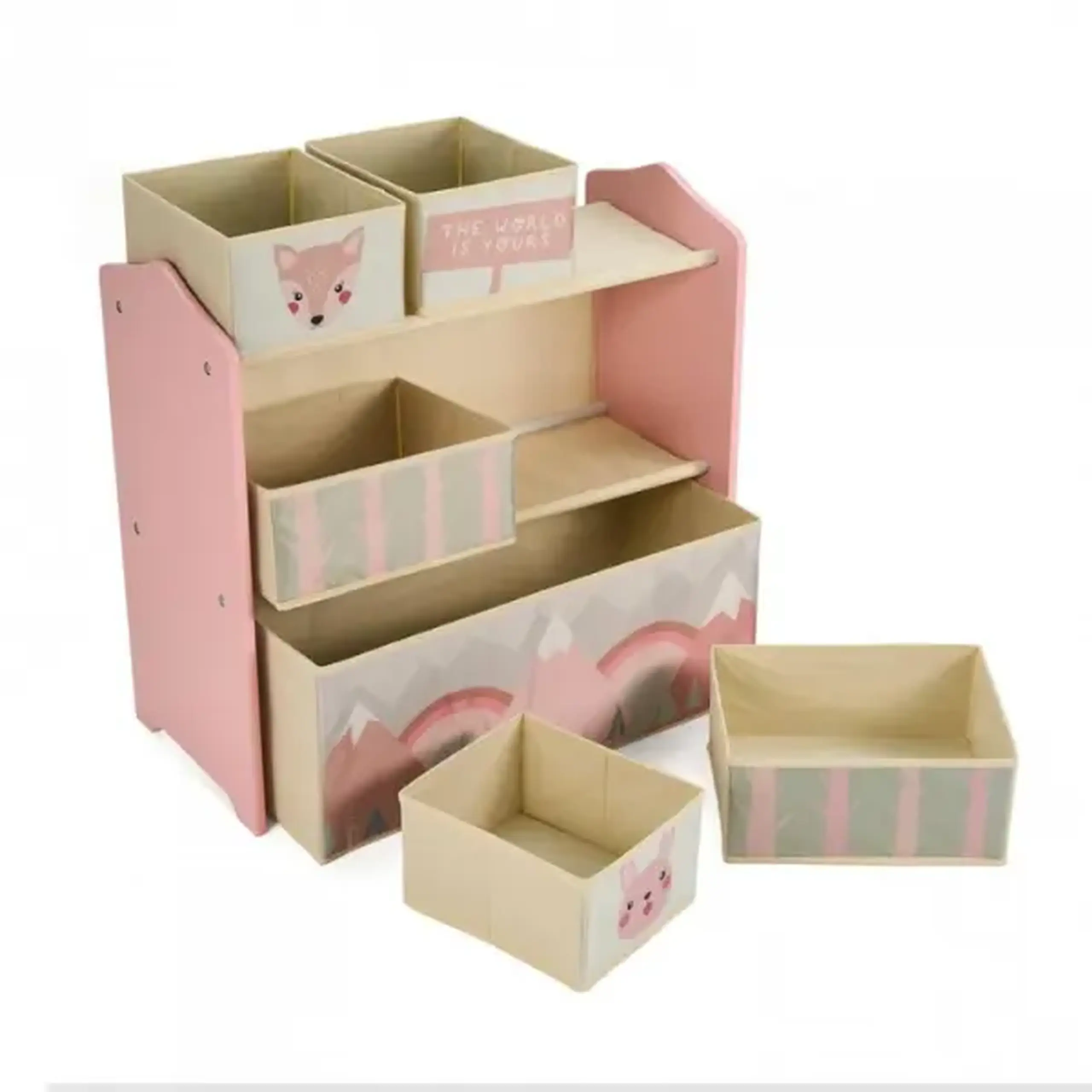 Dulap de depozitare pentru jucării Pink Forest de la U-grow