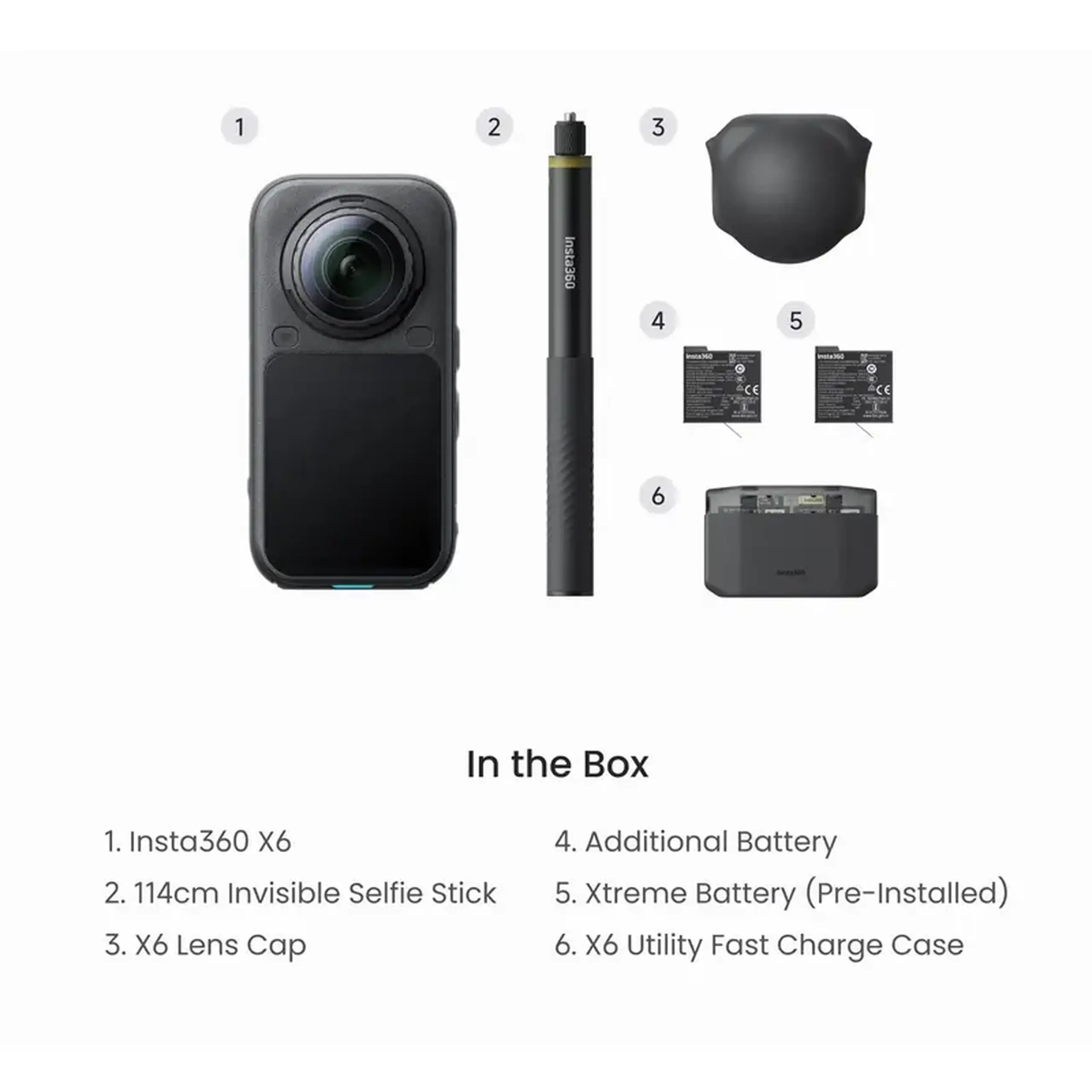 Cameră Video Sport Insta360 X6 Essentials Bundle, Negru