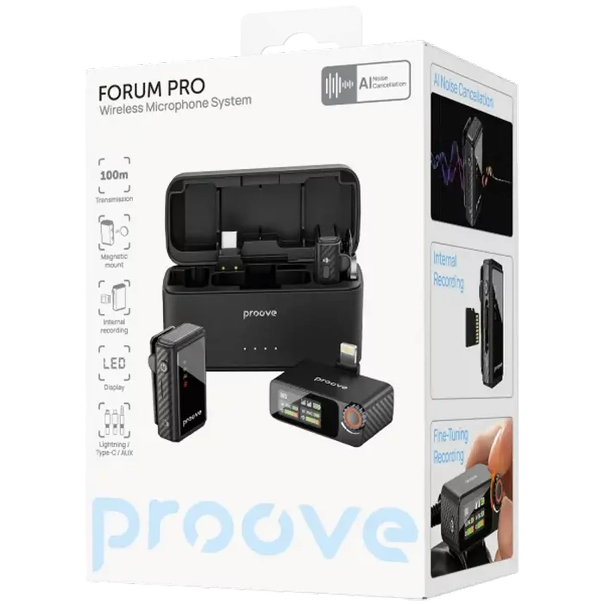Microfon vocal Proove Forum Pro, Fără fir, Negru
